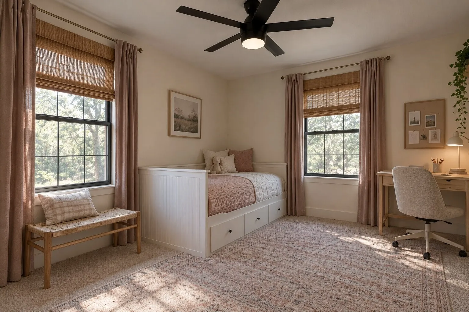 Downstairs bedroom-Virtually Staged*