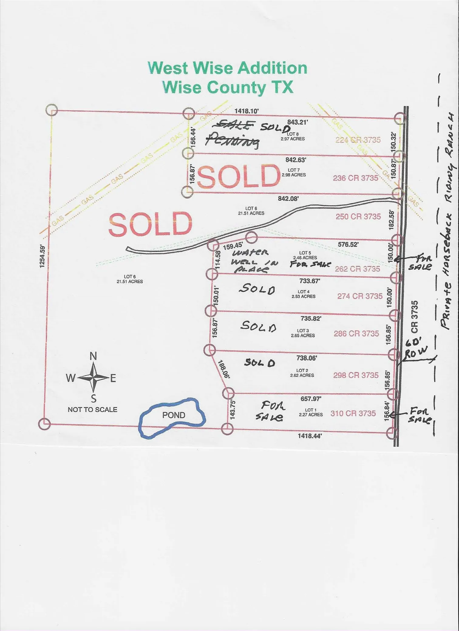 Copy of Plat showing Lot 1 for sale.