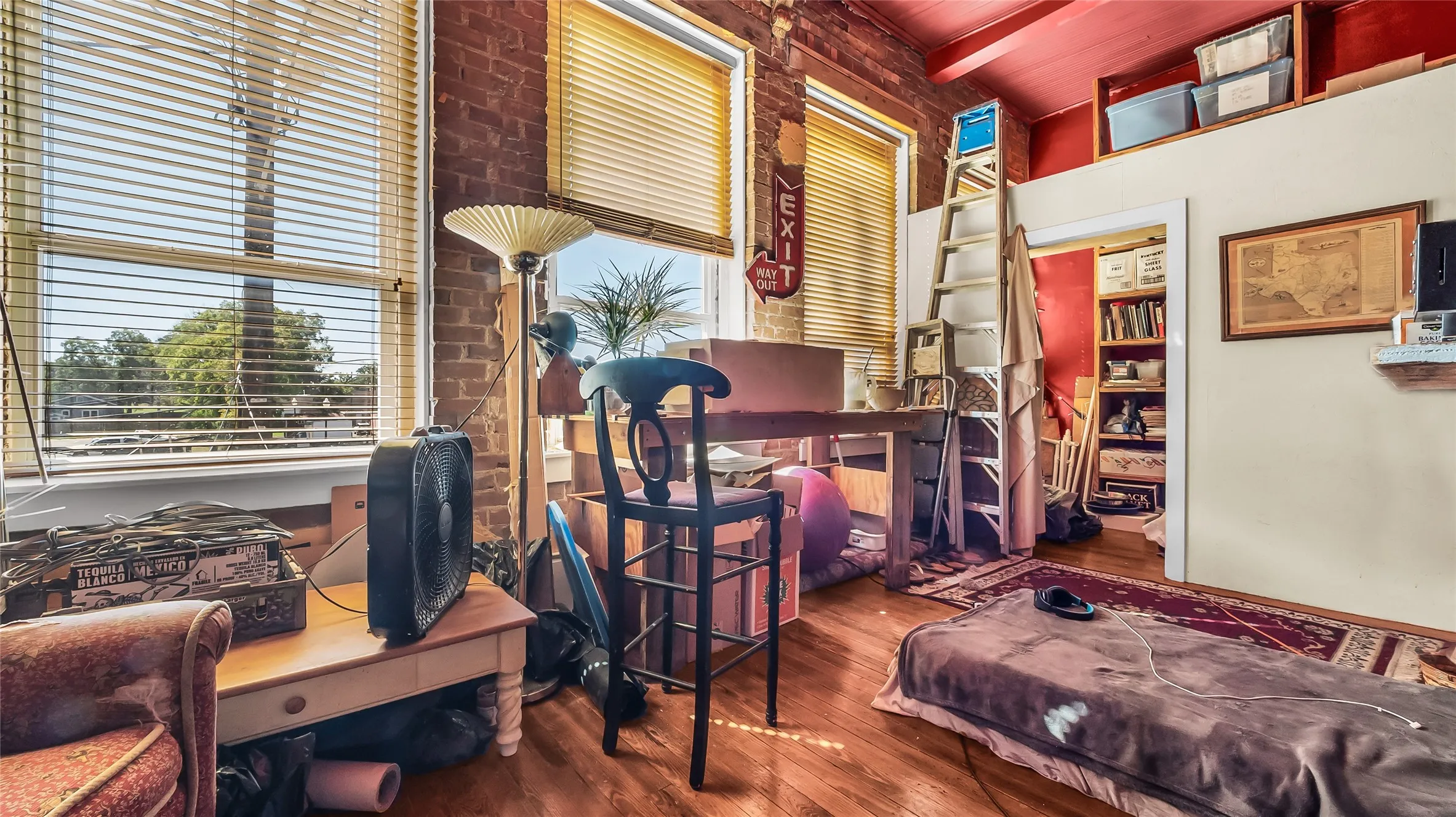 Rear View of the loft with large windows
