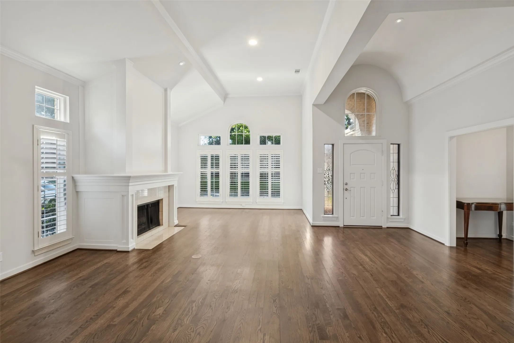 Front half of open floorplan living area