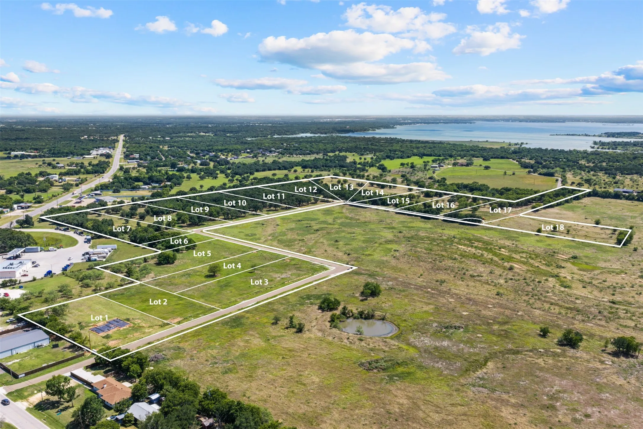 Multiple distinct lots, prominent lake, and natural land features