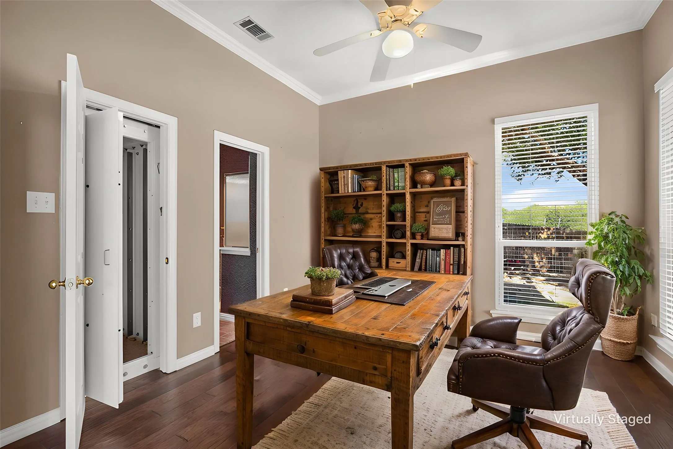 Even the office holds a sweet surprise of practicality, with a built-in tornado shelter tucked neatly inside.