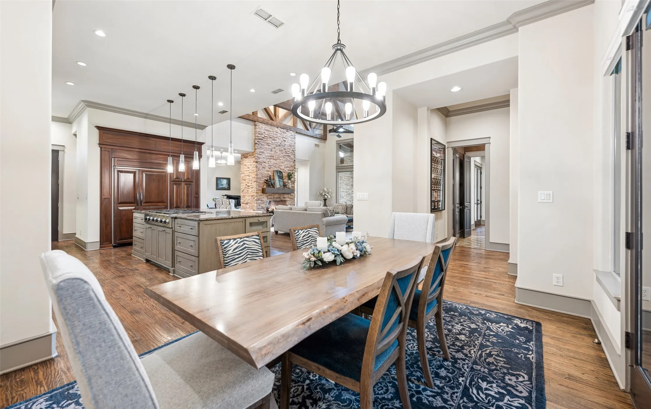 Large breakfast nook open to kitchen.