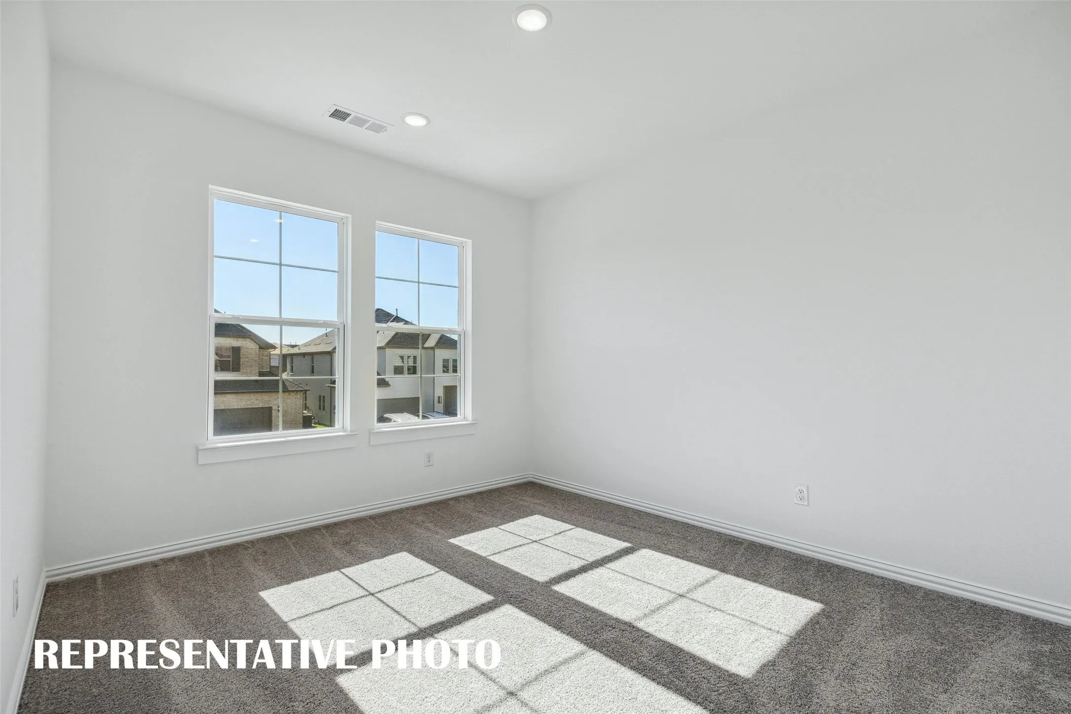 You'll find nicely sized secondary bedrooms in our Orleans plan.  REPRESENTATIVE PHOTO