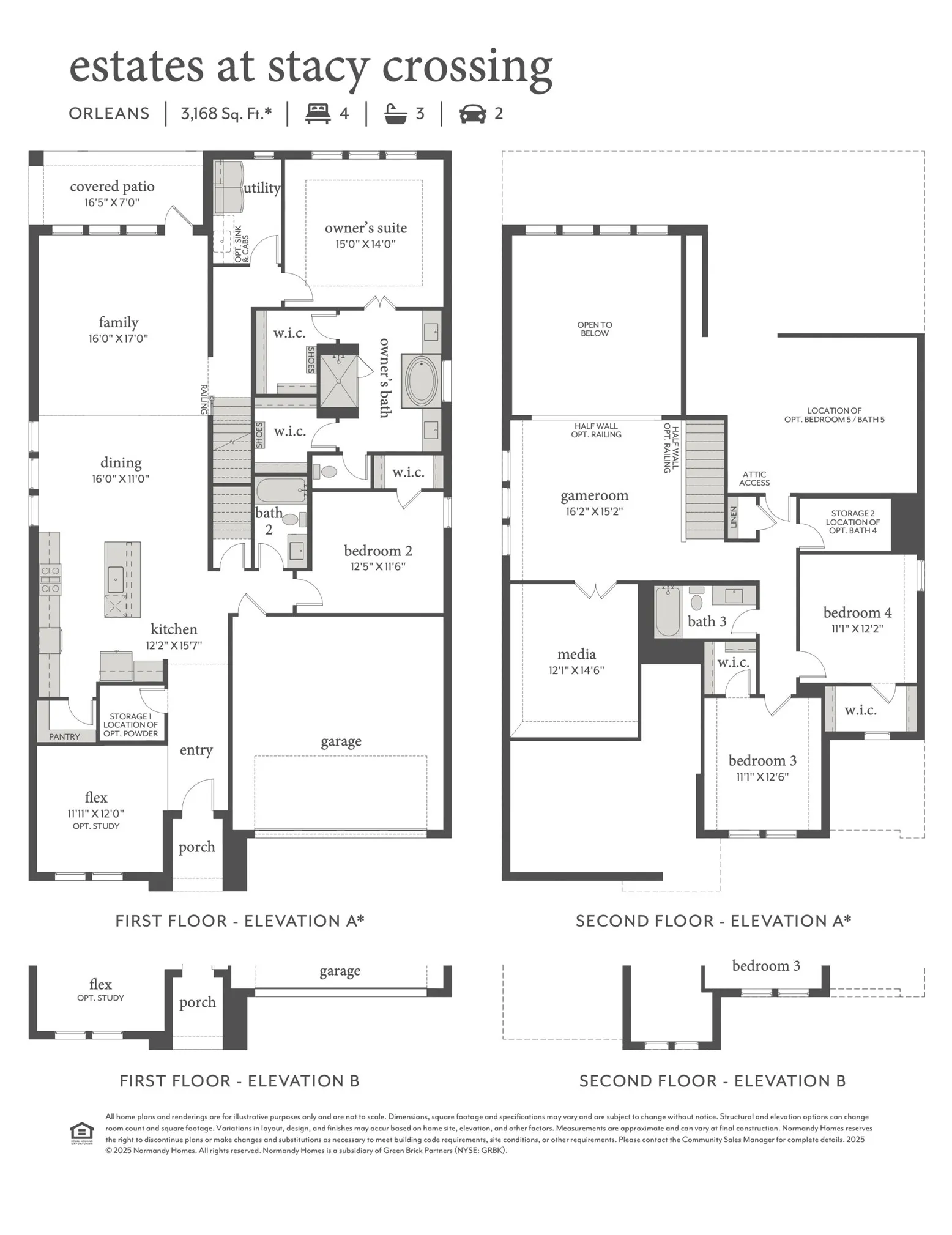 With an open concept main level design paired with game and media rooms upstairs, our Orleans floor plan offers entertaining space everywhere you look!