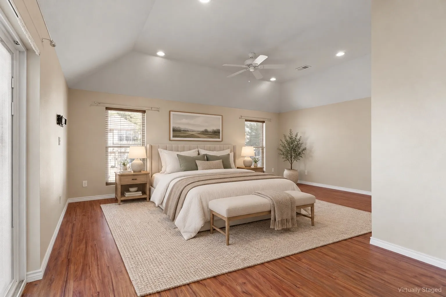 Master bedroom, virtually staged