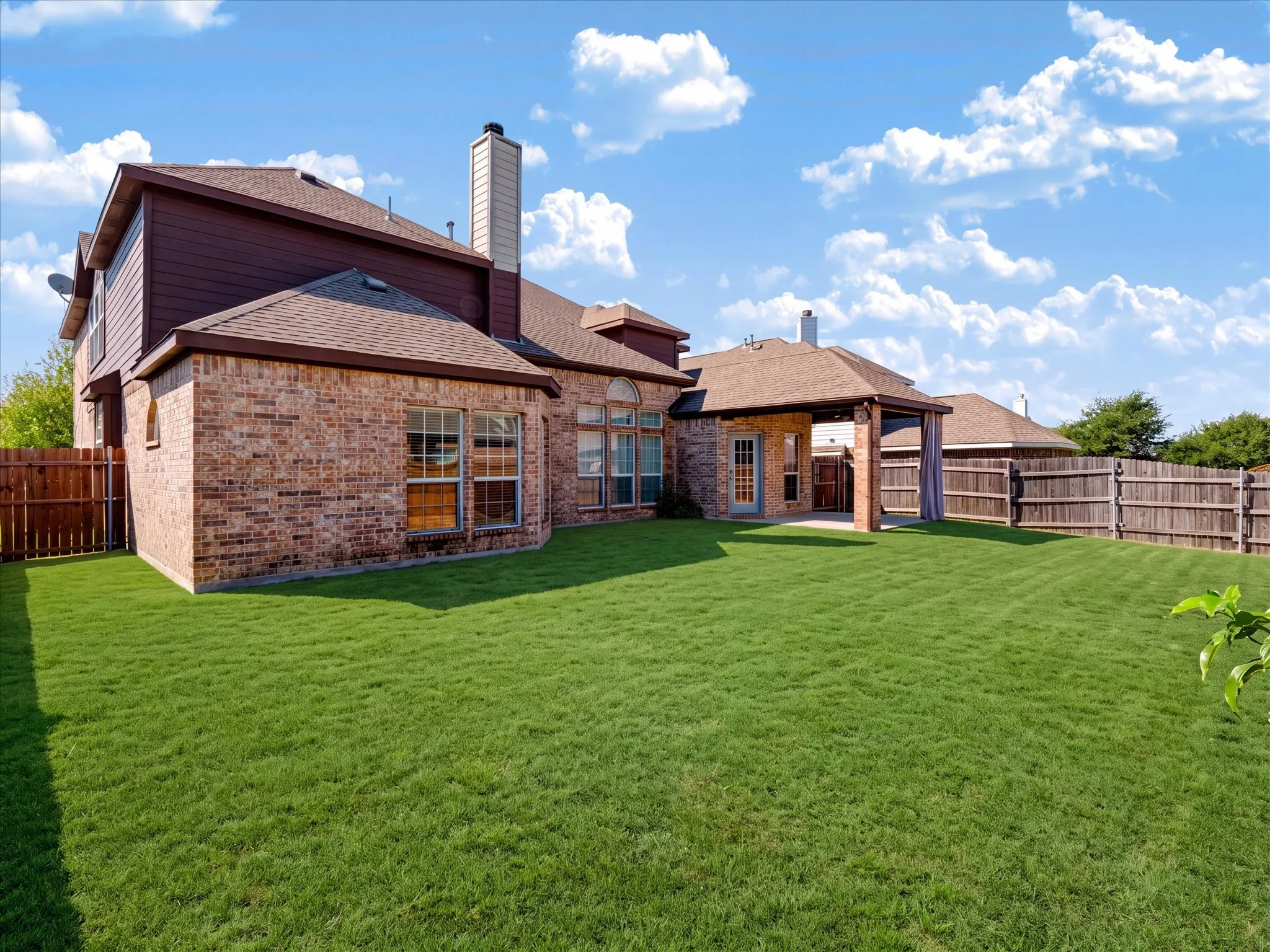 Pool and playscape sized yard
