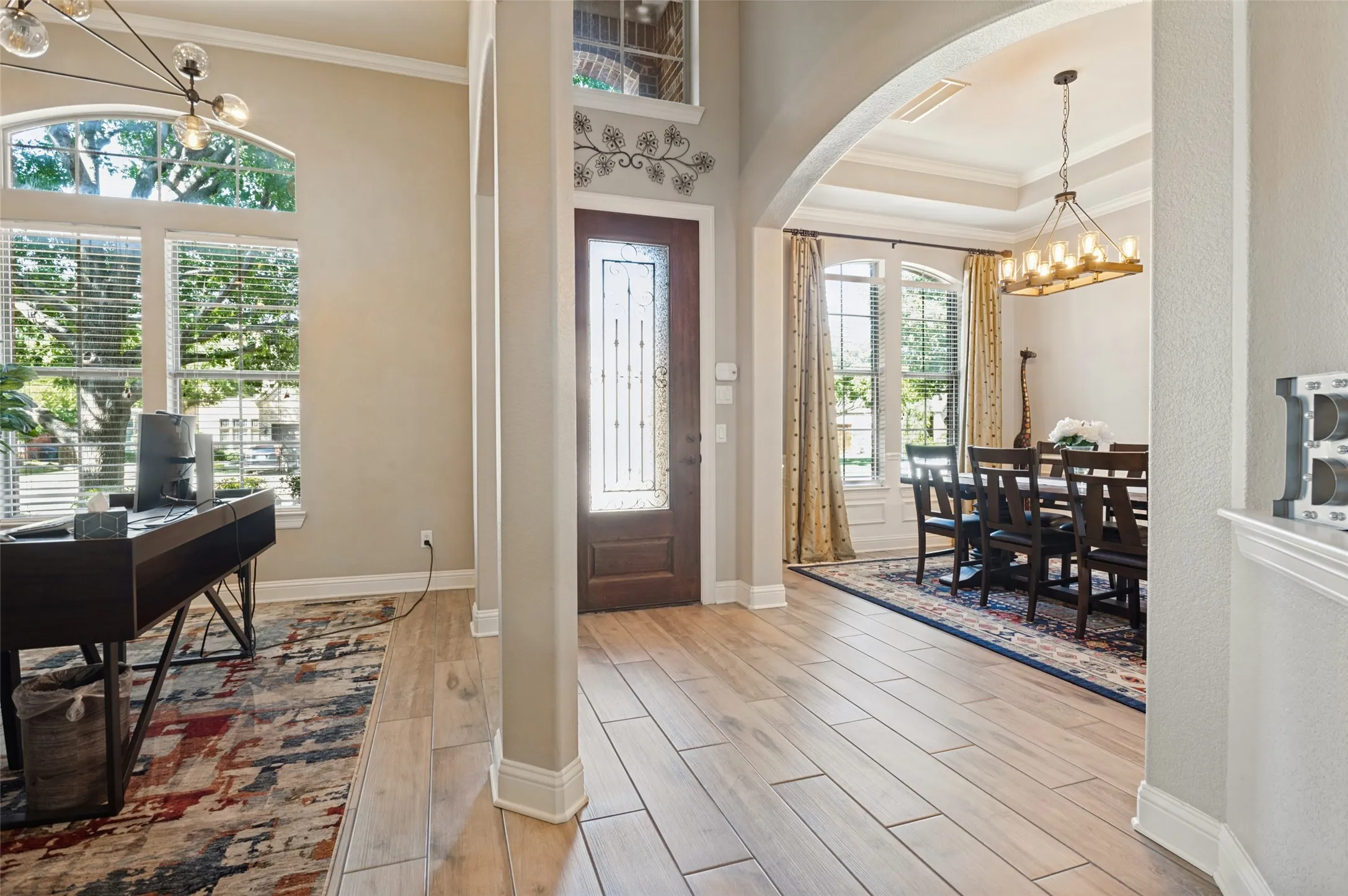Wood-finish flooring throughout