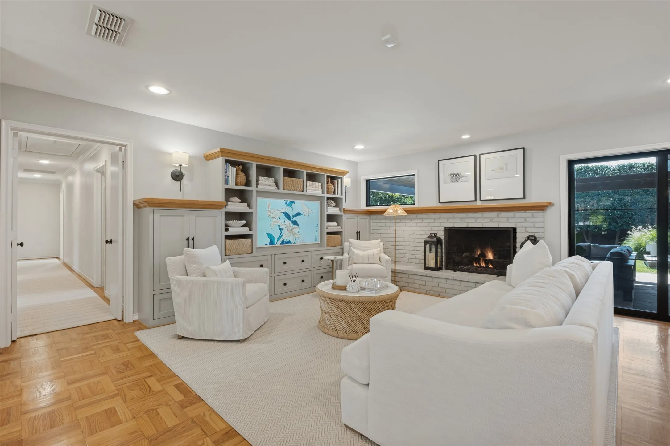 Lots of custom built-ins & perfect for watching TV