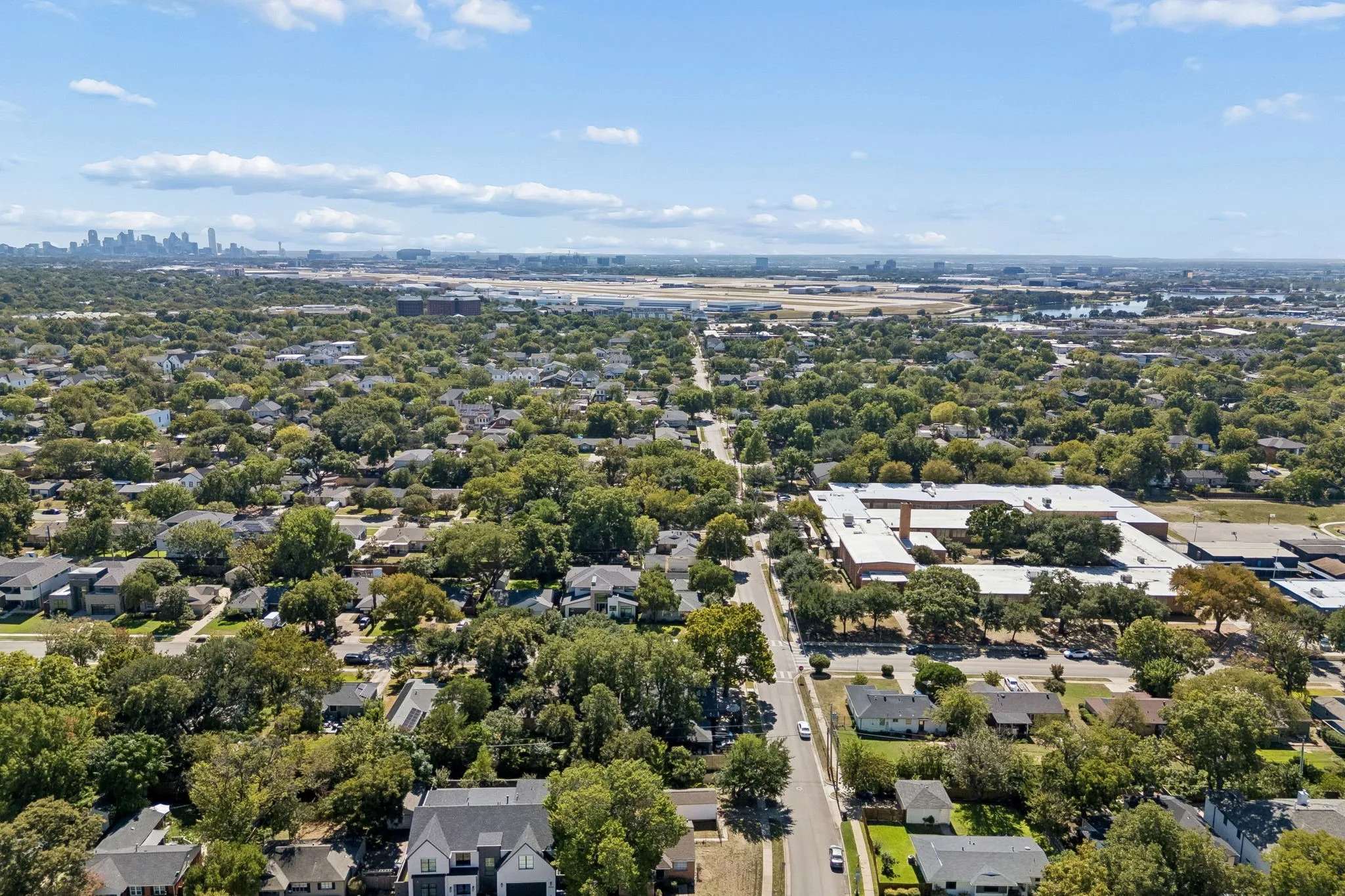 View south to Love Field and downtown Dallas.