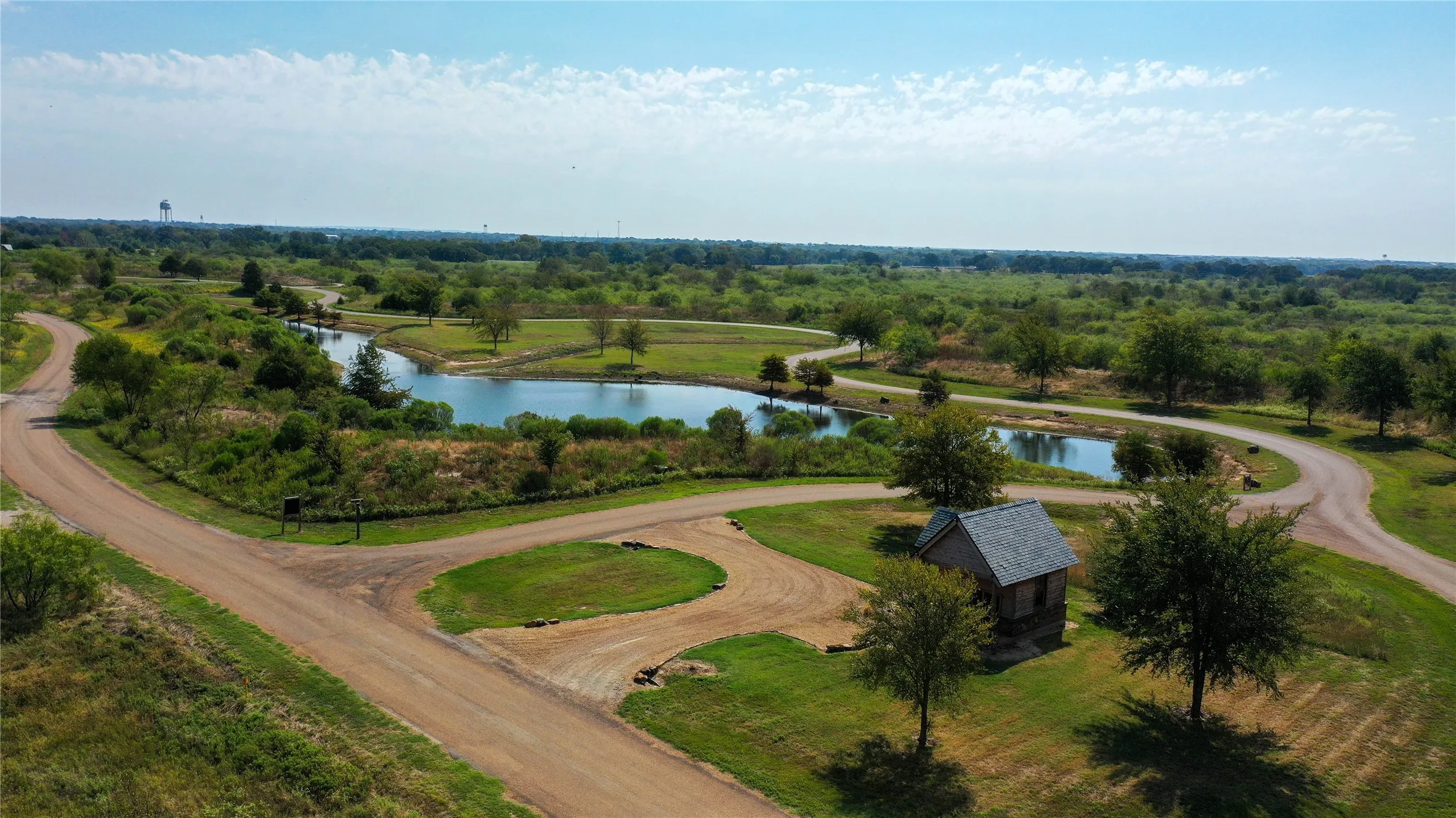 One of several stocked fishing ponds.
