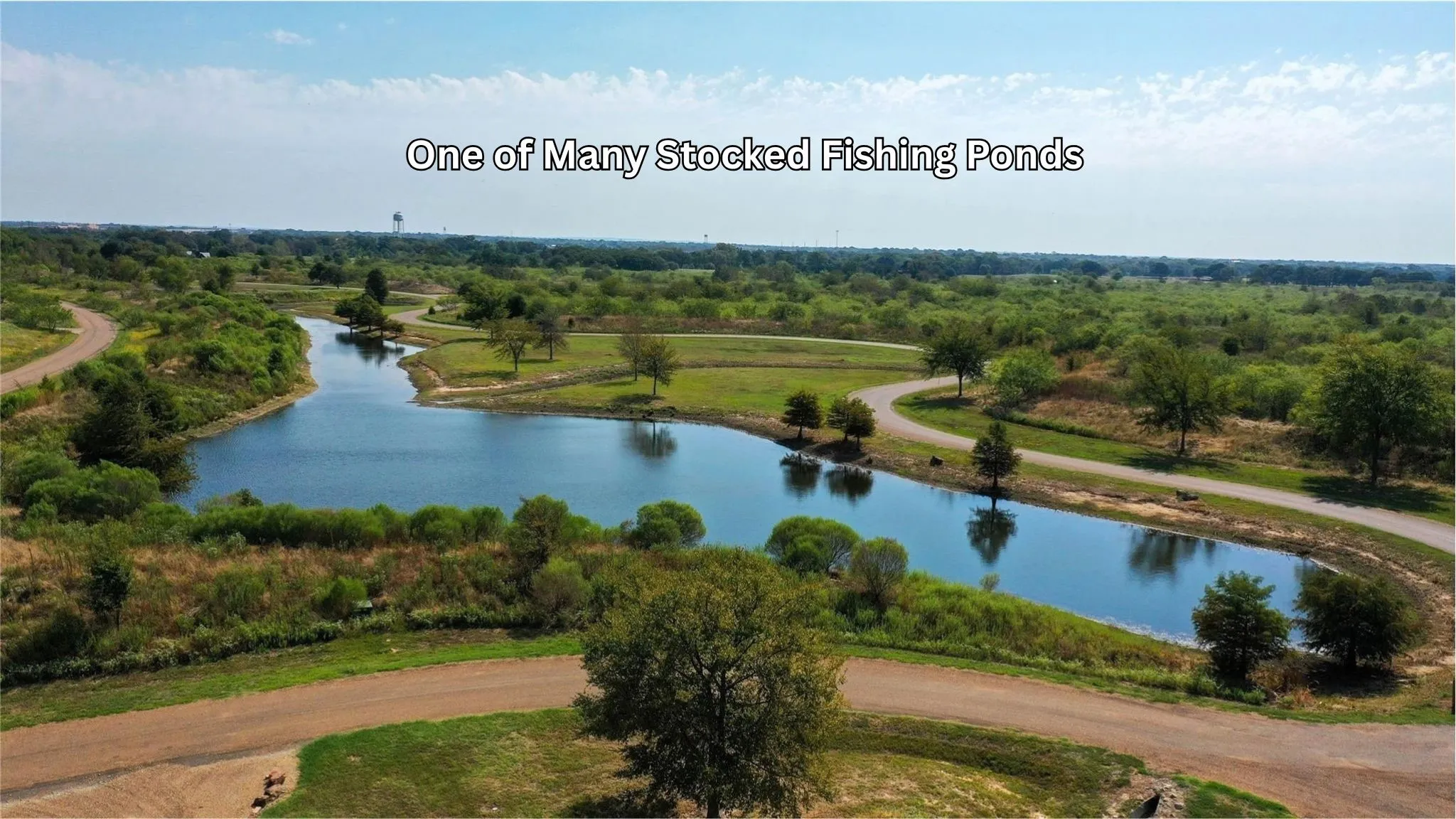 One of many stocked fishing ponds