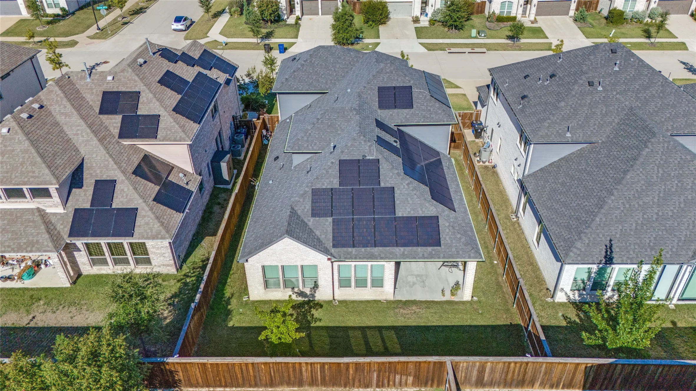 Gabled roofline with multiple solar panel arrays