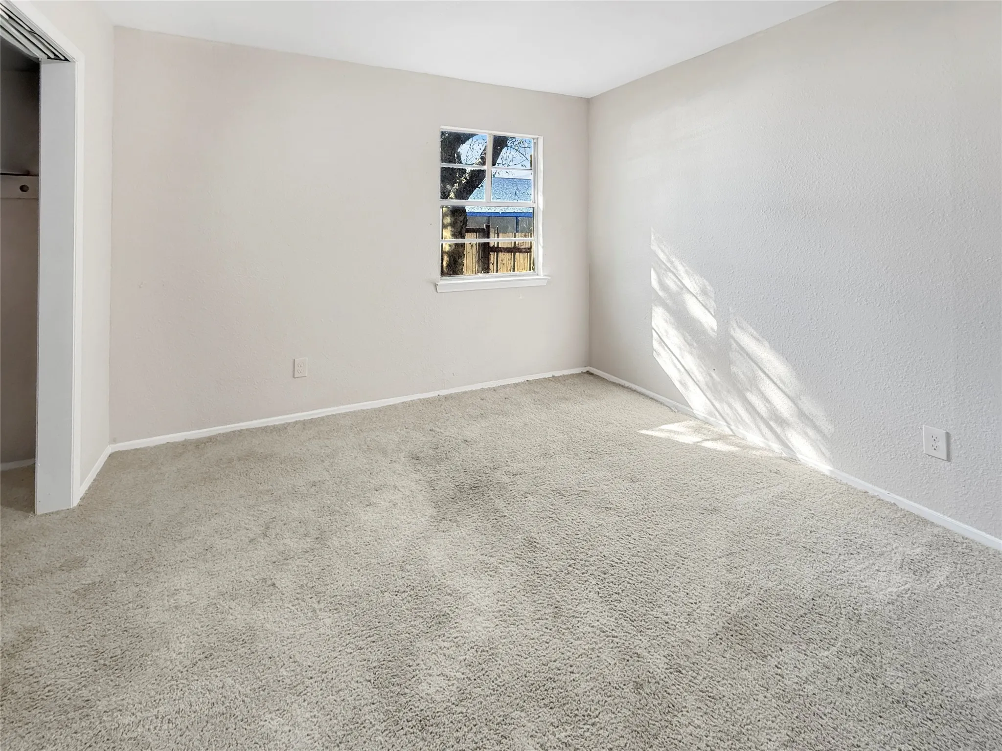 Soft gray wall-to-wall carpeting