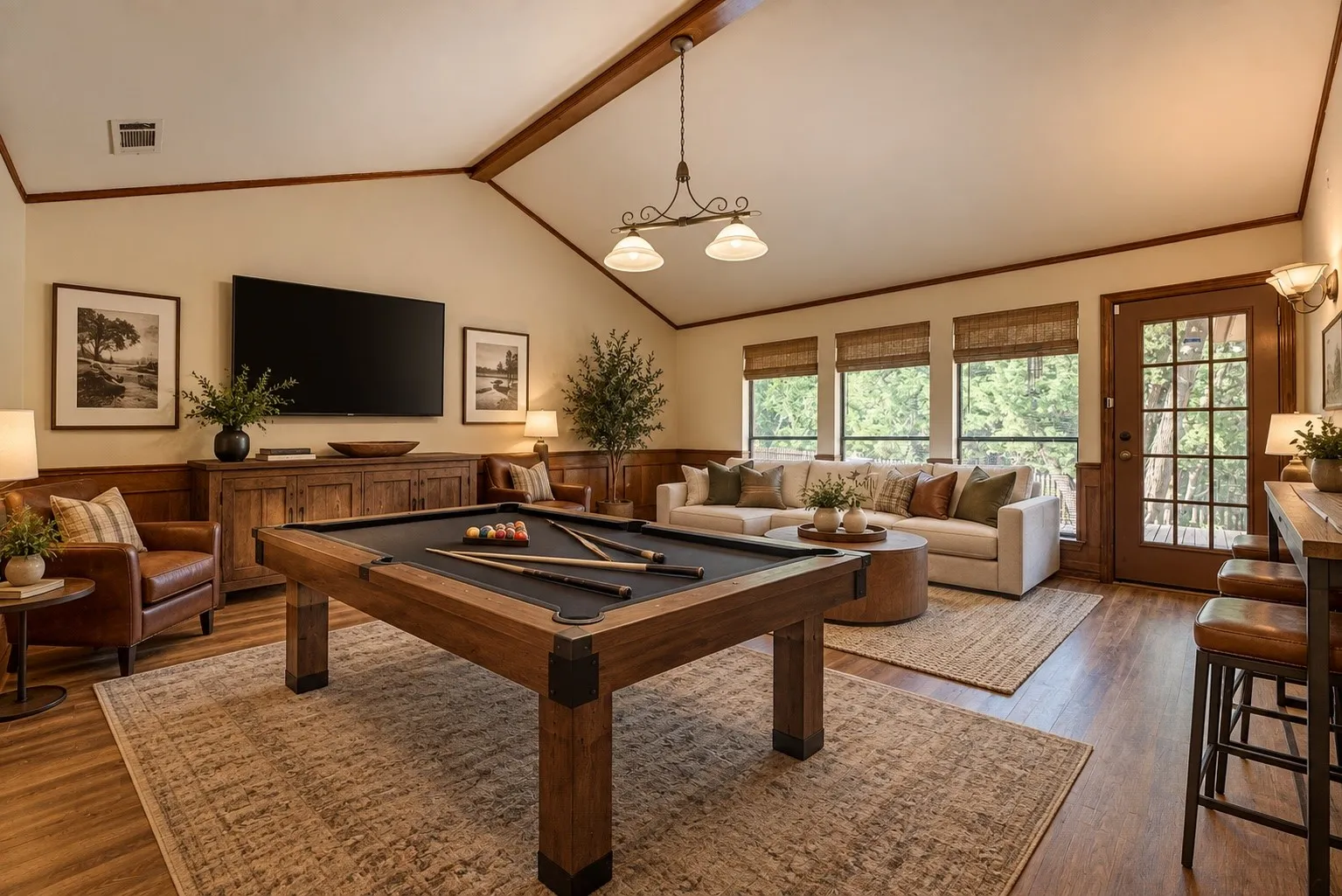 Digitally staged game room