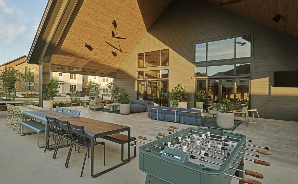 View of patio / terrace featuring an outdoor living space and outdoor dining space
