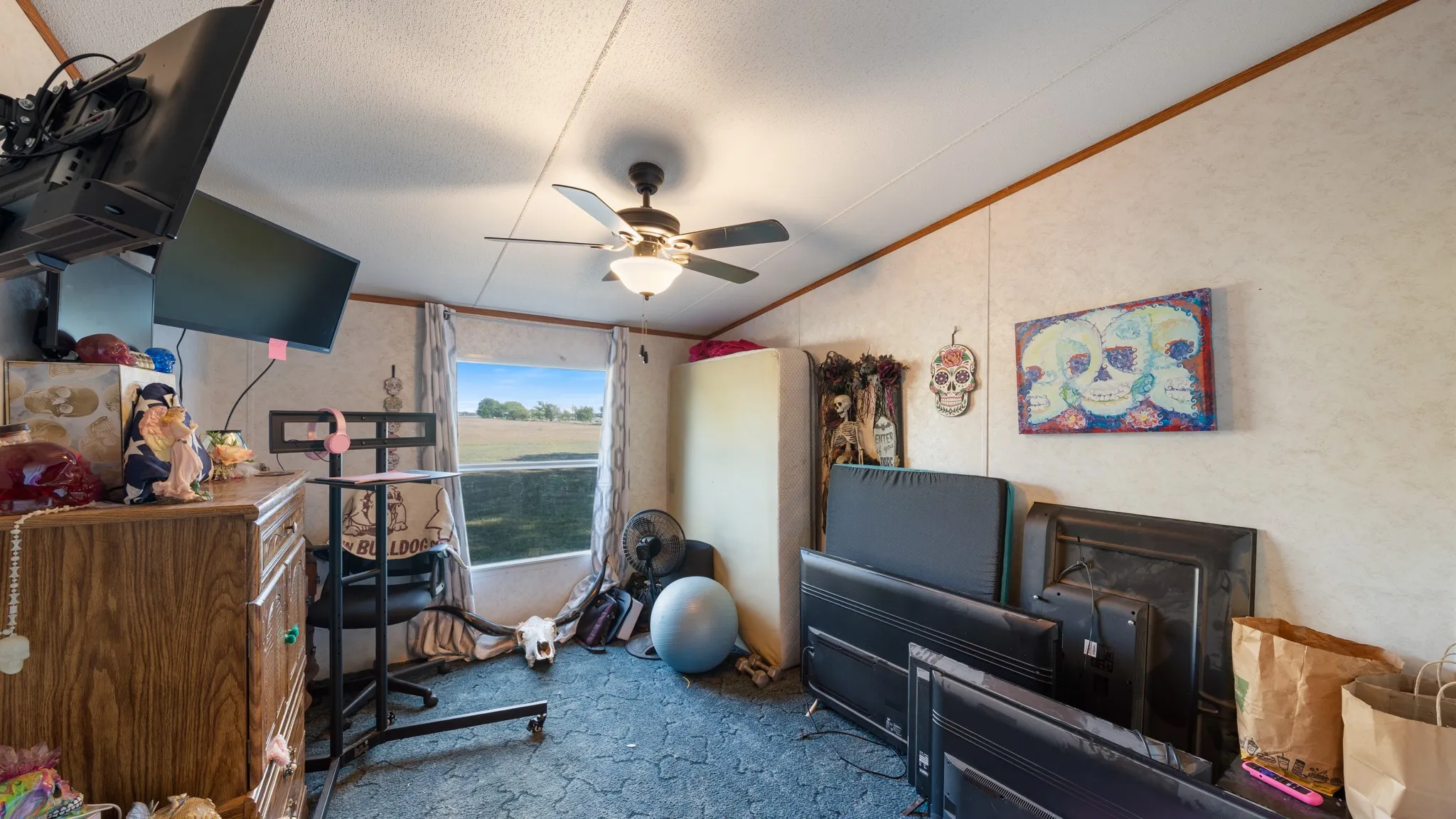 Spare bedroom used for storage