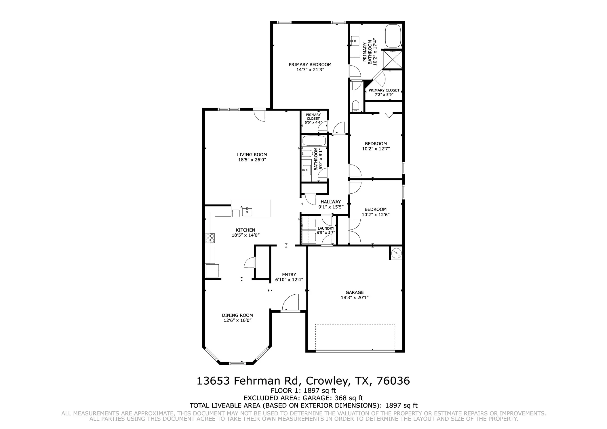 Single Family Residence For Sale in Tarrant County , 13653 Fehrman Road, Crowley, Texas 76036, 3 Bedroom, 2 Bathroom, 2 Garage spaces, 1,925 Sqft, built in 2020, mls#21404234, Real Estate Agent in Crowley, Homes For Sale in Tarrant county, Homes For Sale in Crowley, Realtor in Crowley Texas, Real Estate Brokerage Independent Realty Texas, Luminita Cordes Realtor