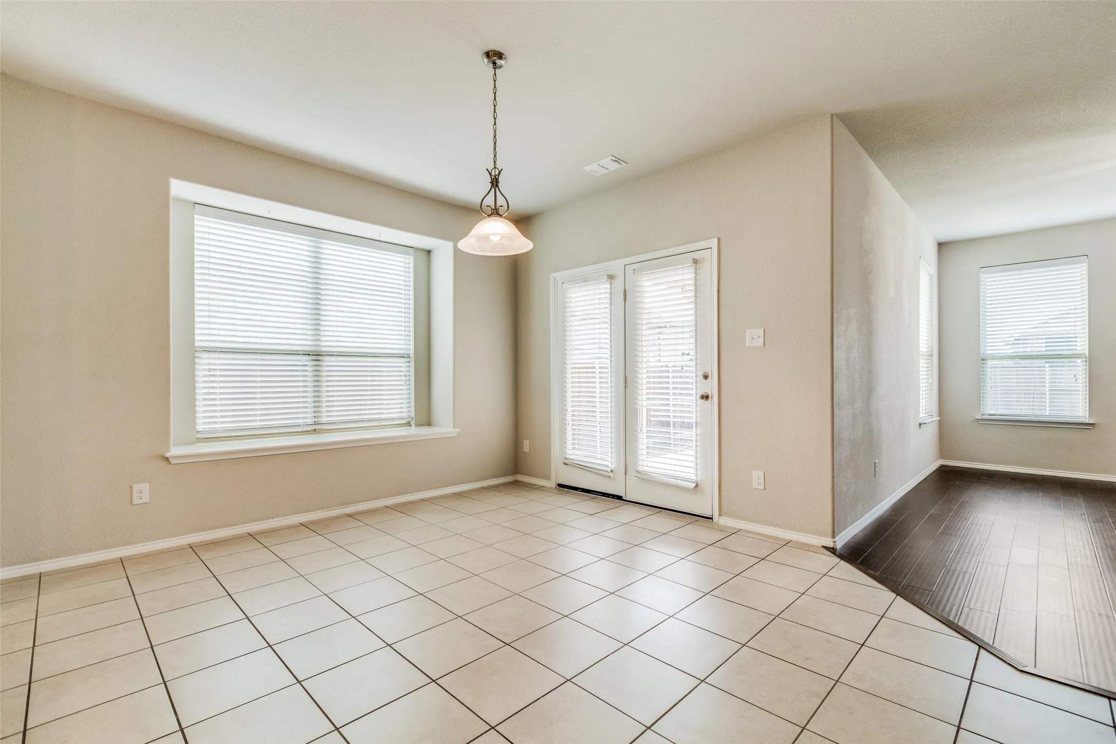 Tile flooring and wood-finish flooring