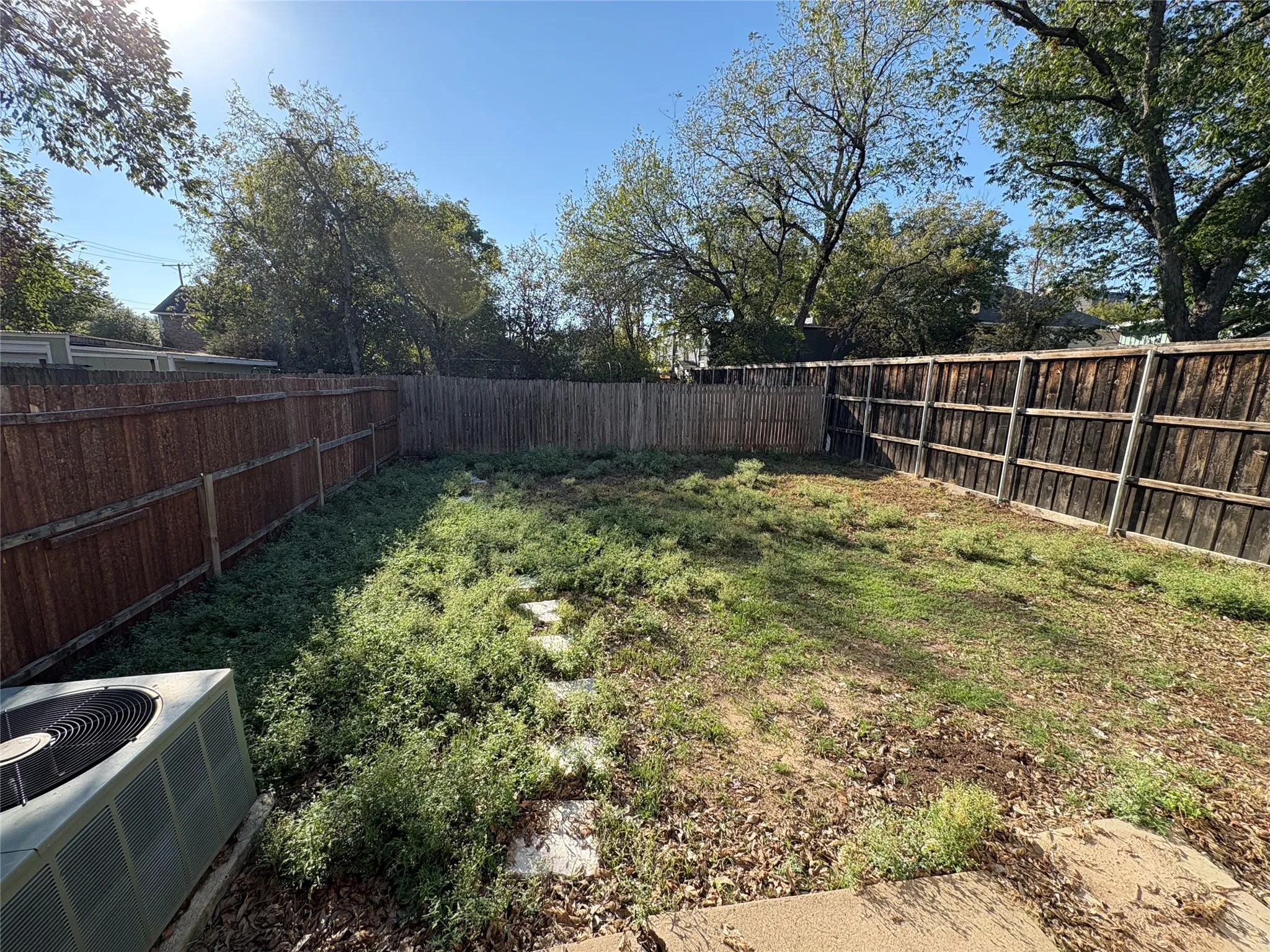 Fenced backyard