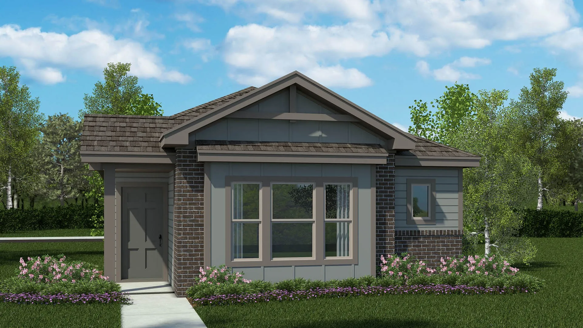 Front Elevation - D.R. Horton's Acorn floor plan Elevation C - All Home and community information, including pricing, included features, terms, availability and amenities, are subject to change at any time without notice or obligation. All Drawings, pictures, photographs, video, square footages, floor plans, elevations, features, colors and sizes are approximate for illustration purposes only and will vary from the homes as built.