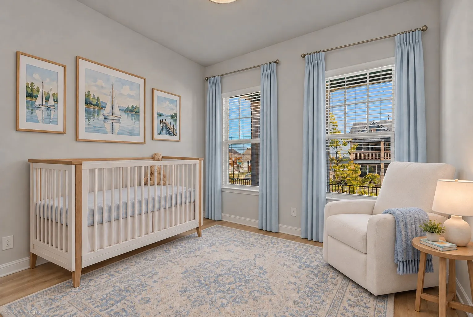 Hardwood-style flooring throughout
