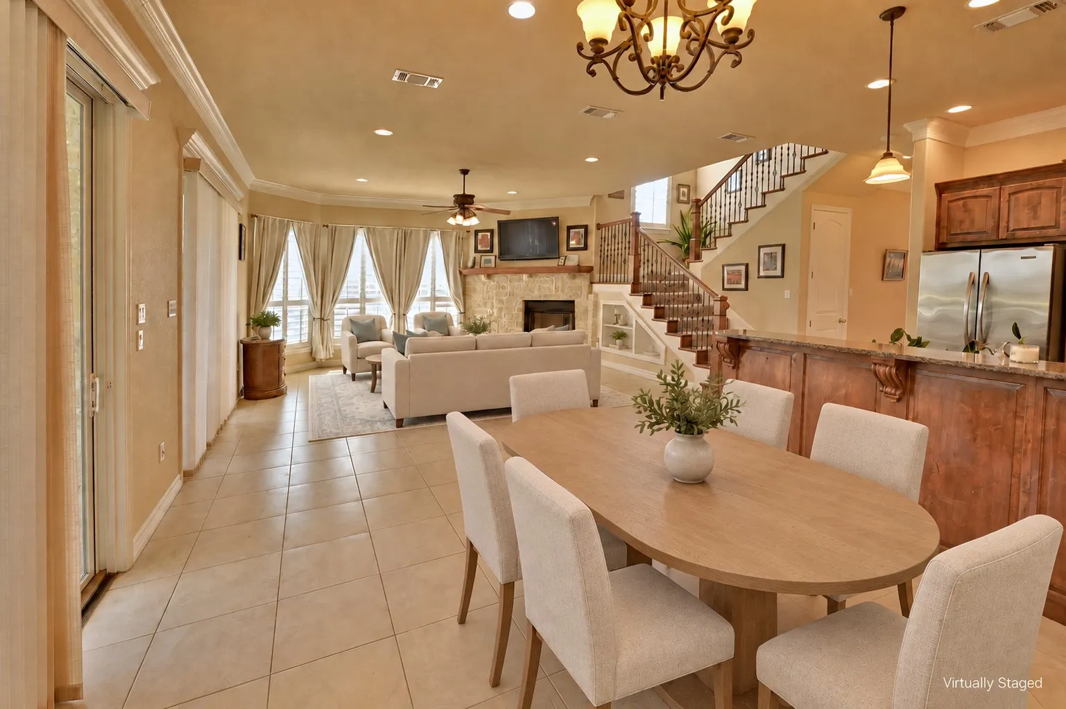 Expansive open living area.