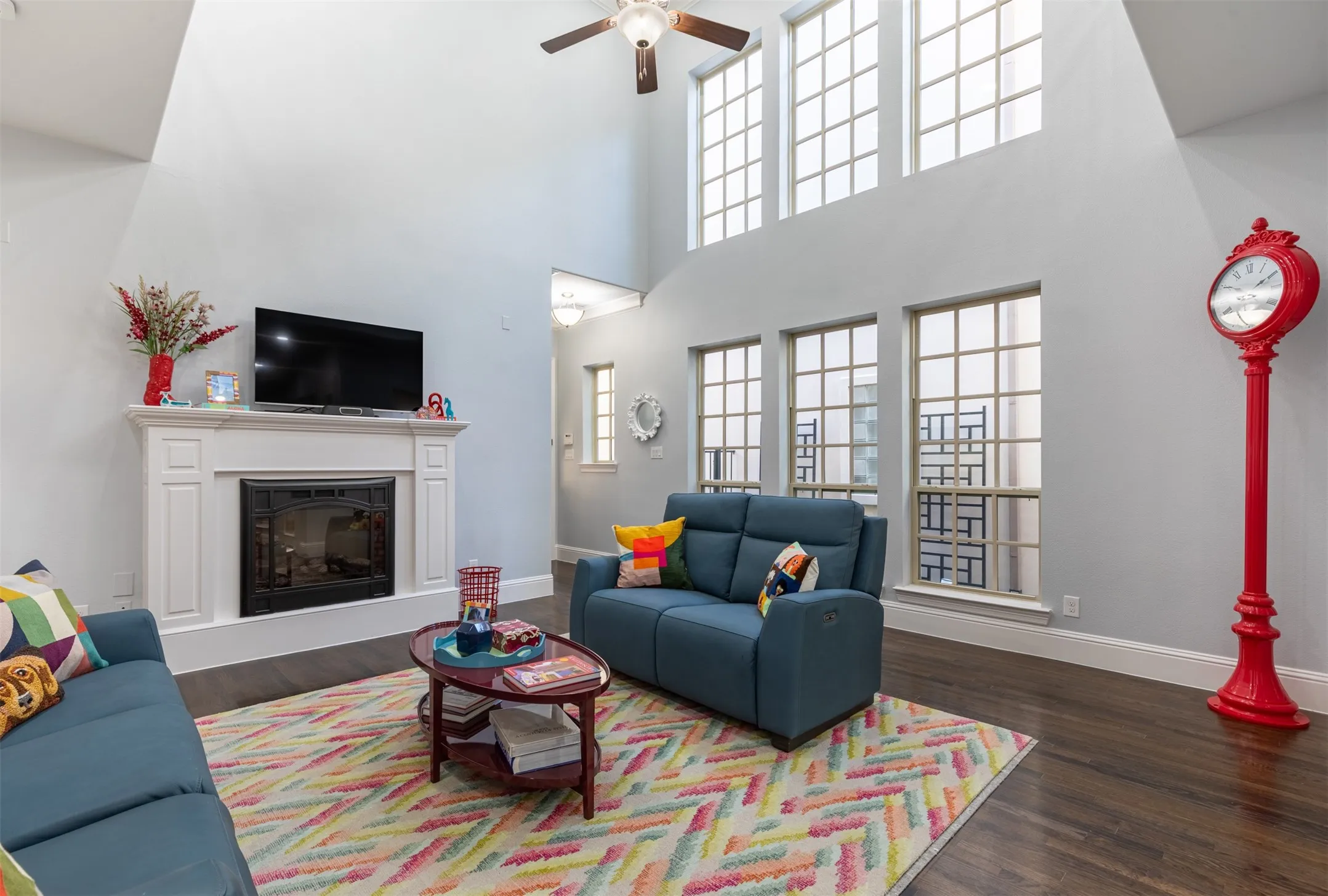 Living room flooded with natural light.
