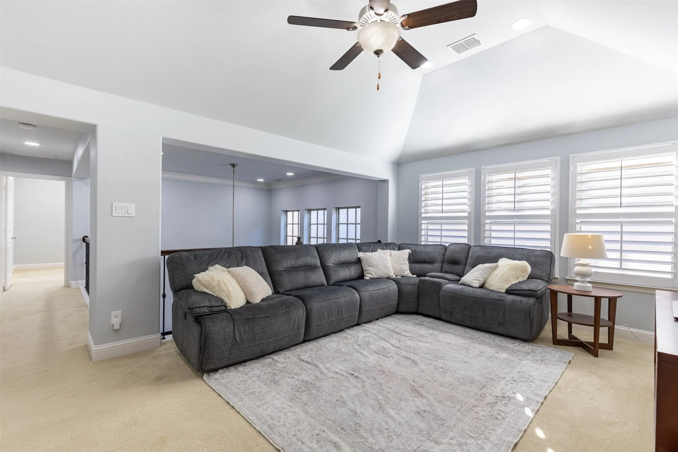 Game room with natural light.