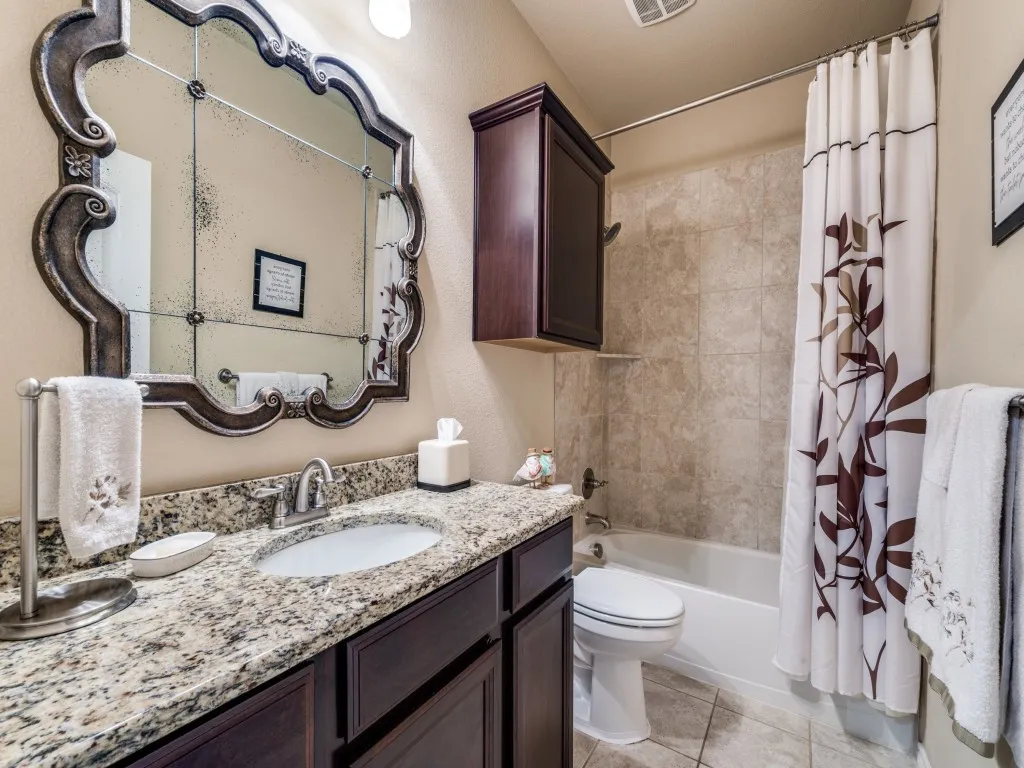 A well-appointed guest bath offers comfort and convenience for family and visitors alike.