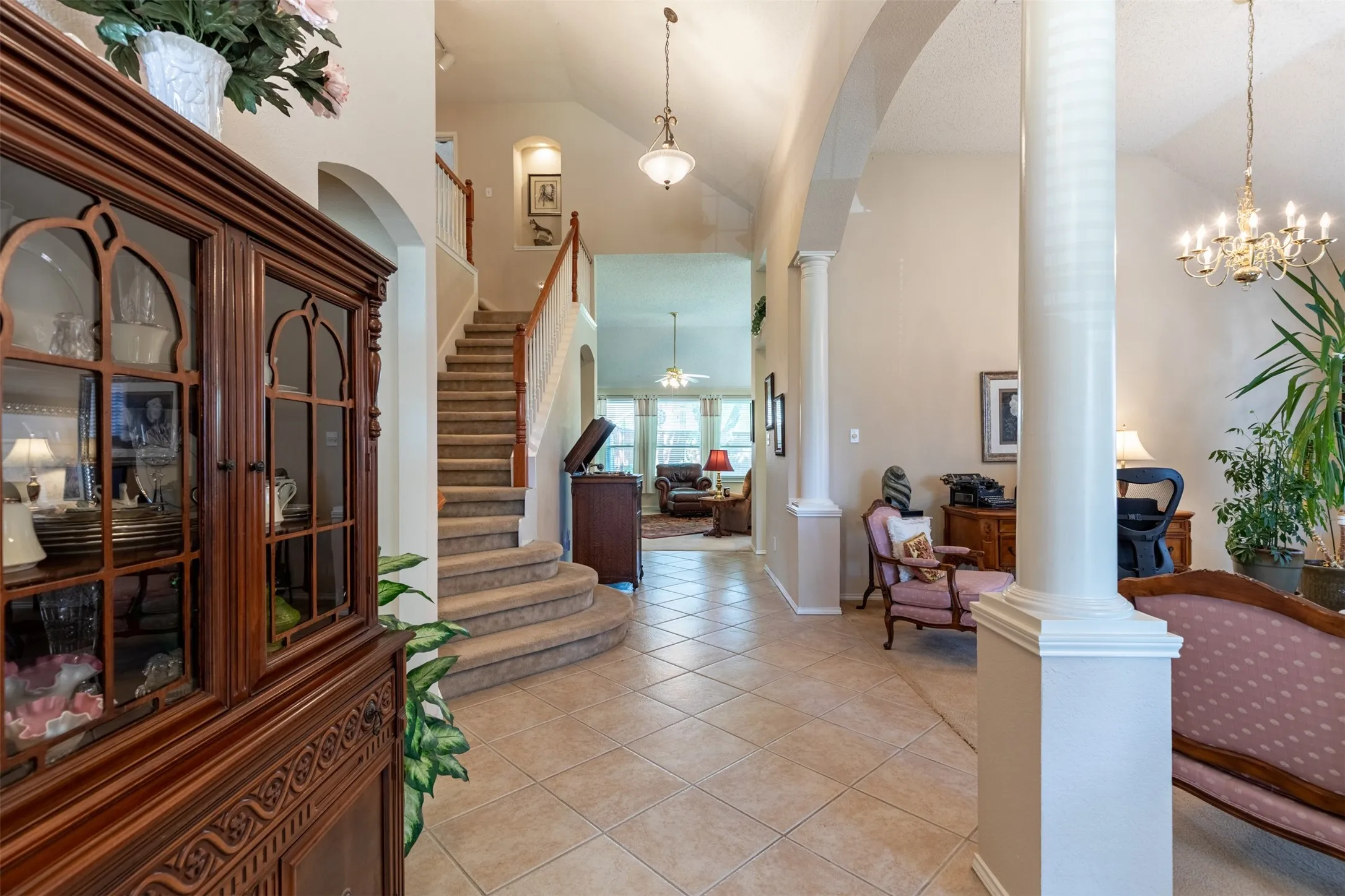 Open-concept entry through the heart of the home.