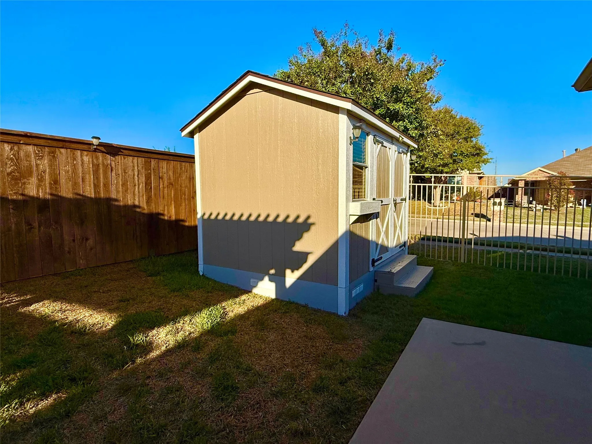 Shed for storage in the back of the house