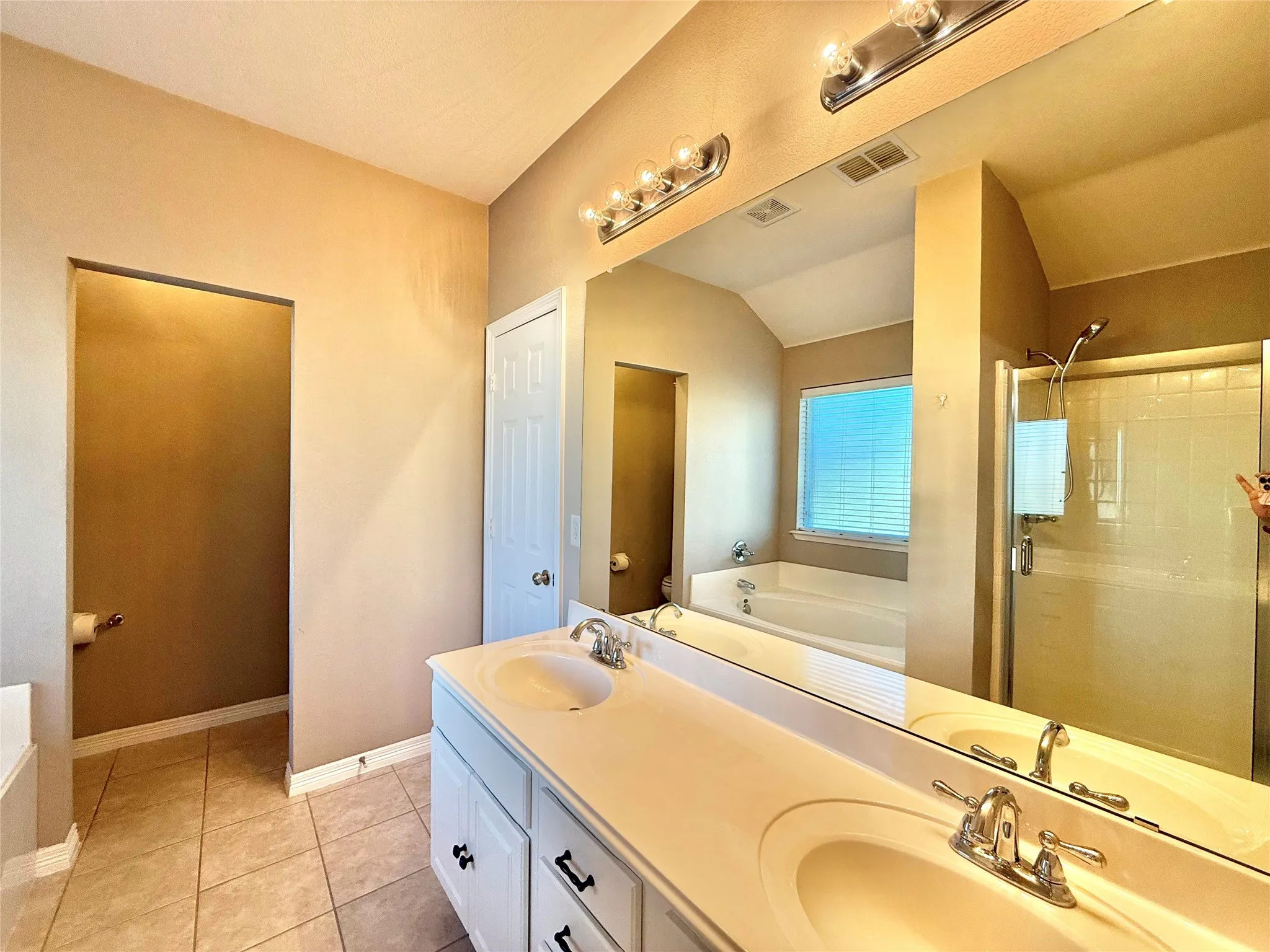 Primary Bathroom with double sinks
