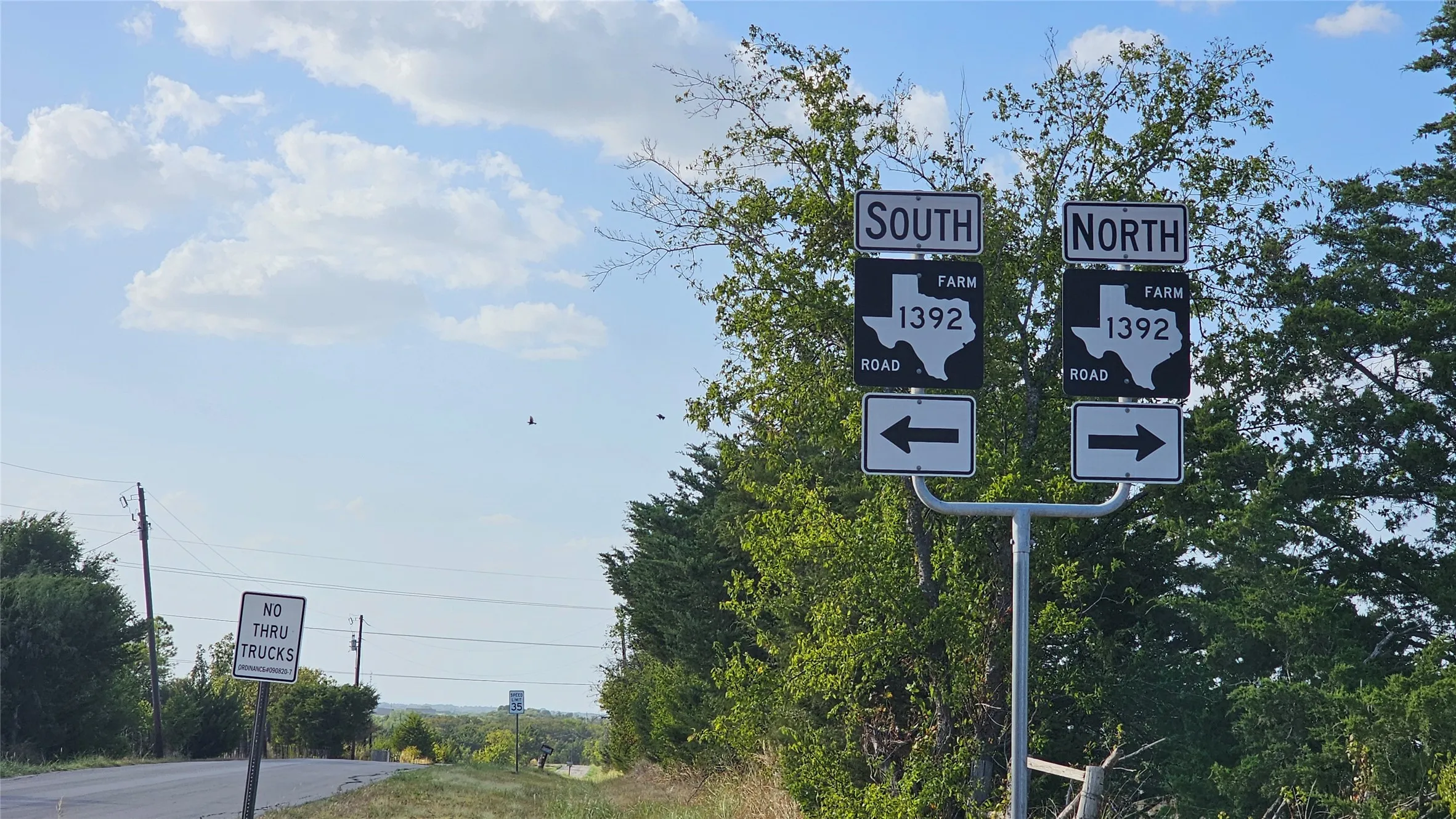 Road sign nearby looking toward Rockwall County.
