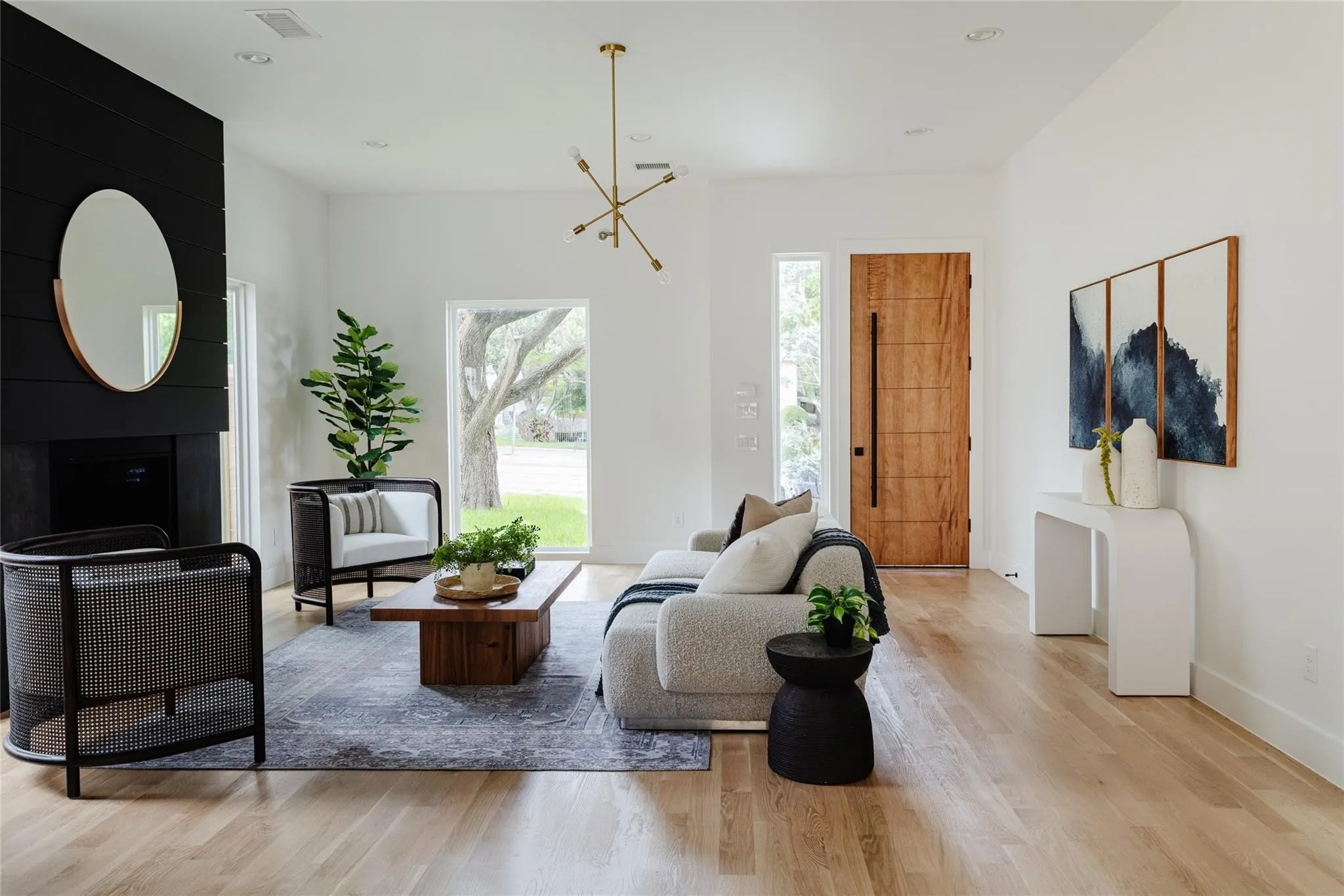 Hardwood-style flooring throughout