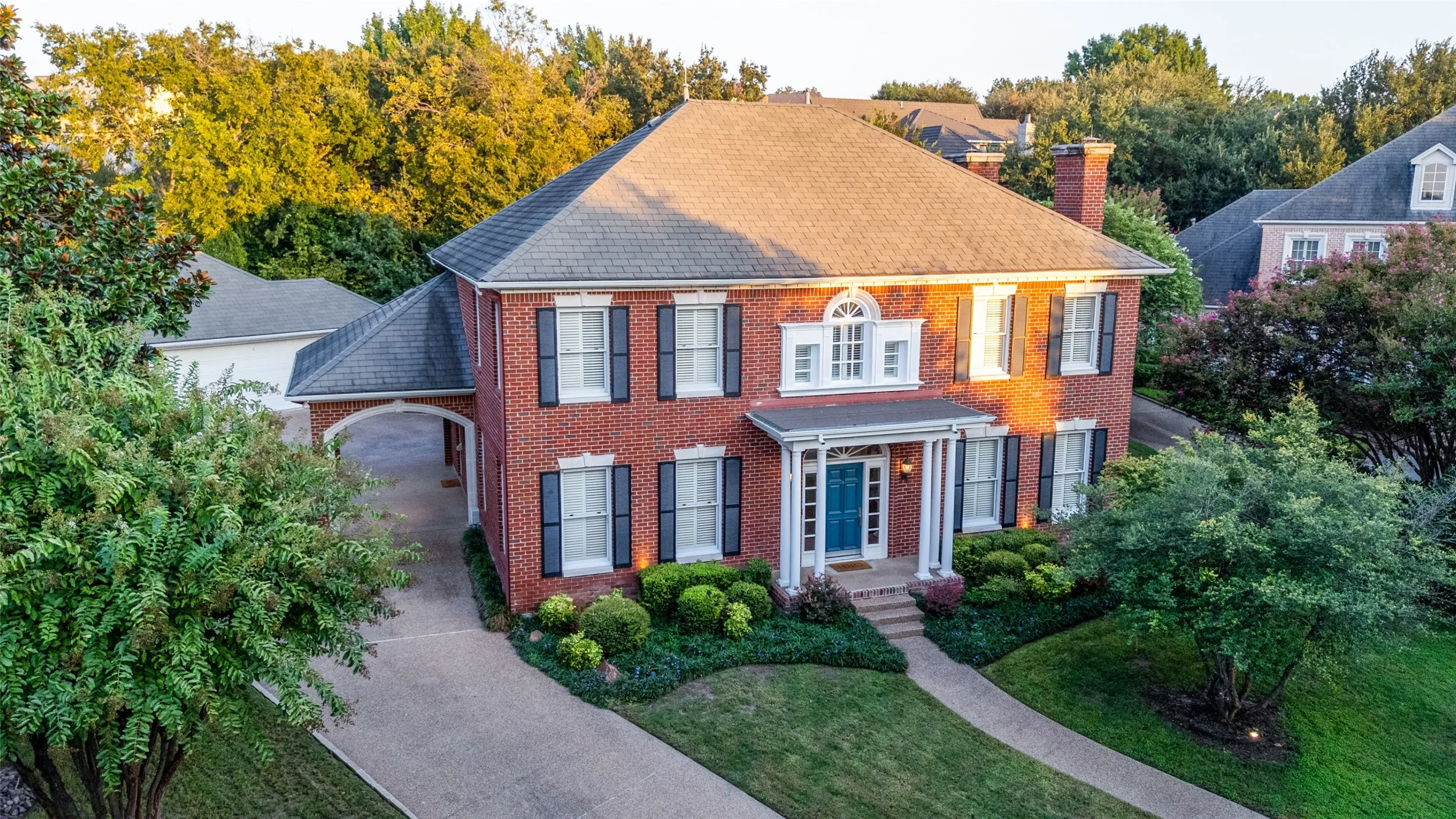 Ariel front view of property