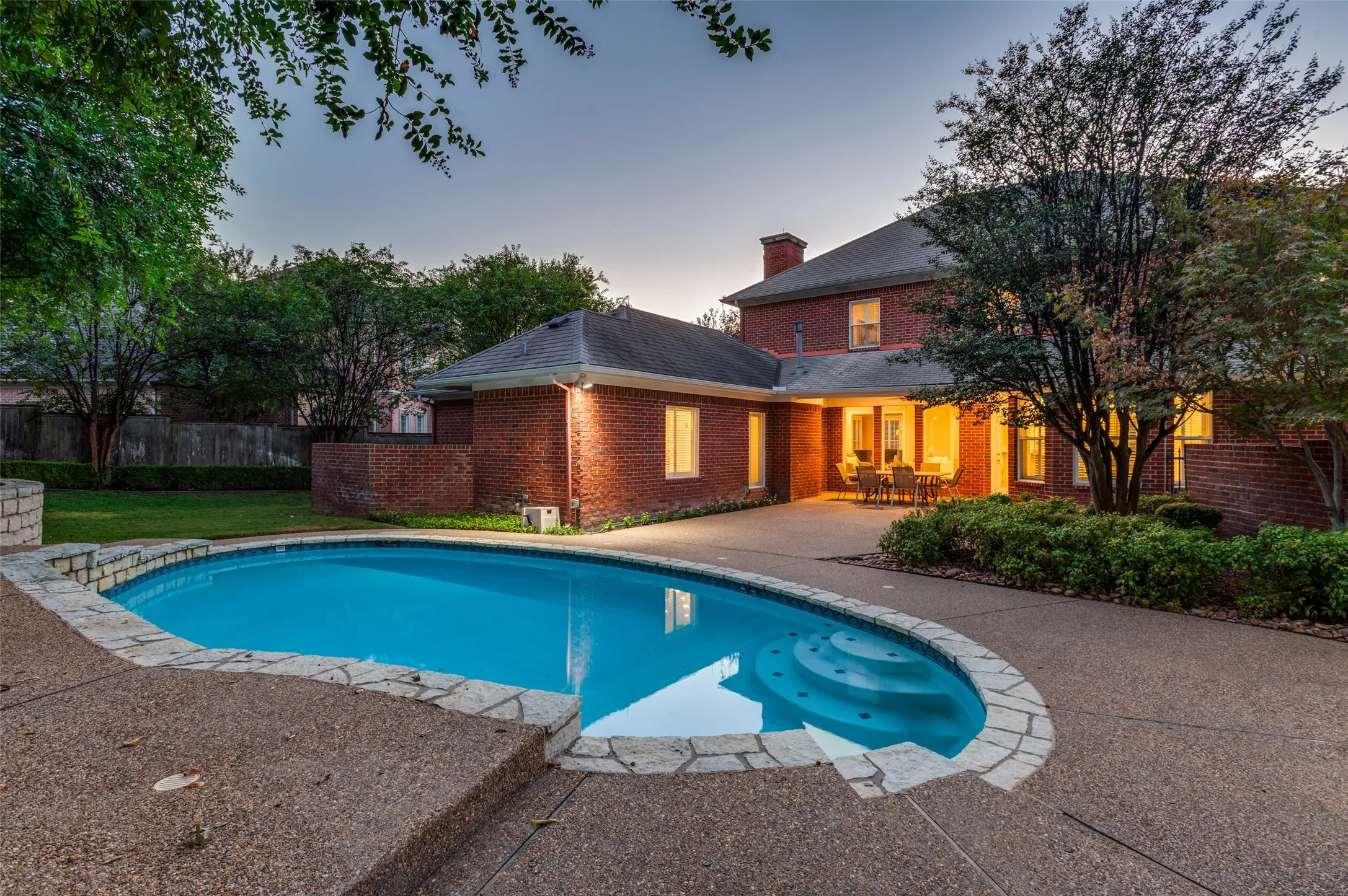 Pool view towards the house/patio