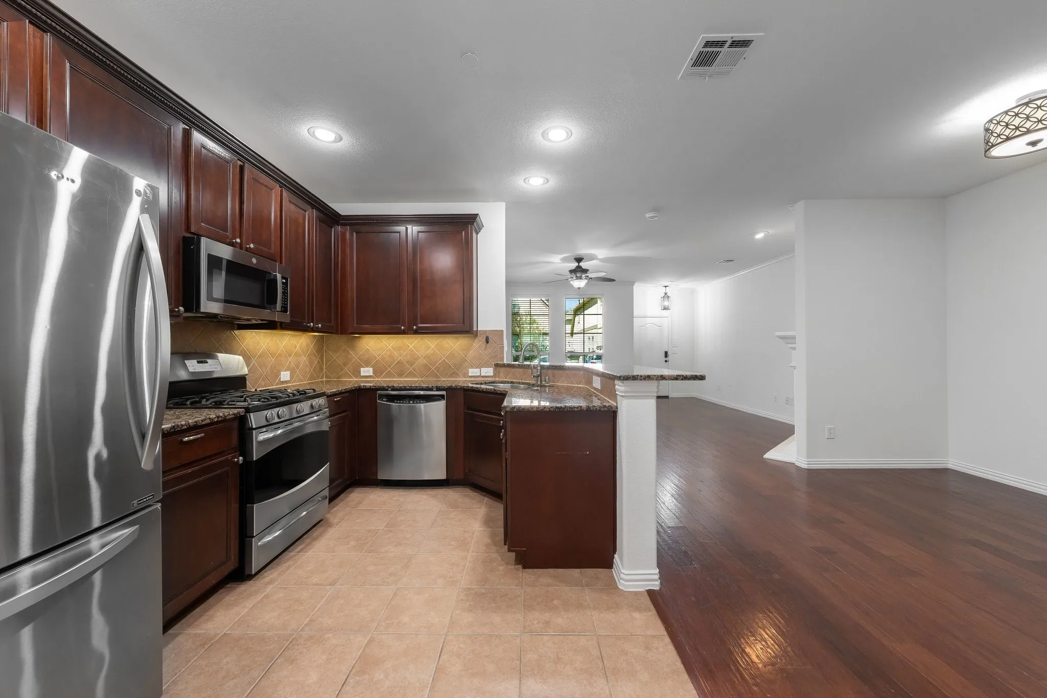 Stainless steel appliances.