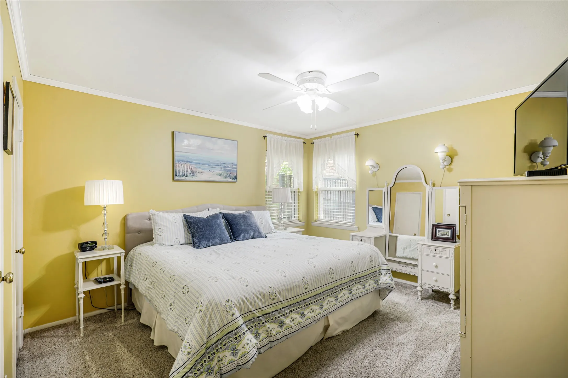 Views of one of the 3 bedrooms on the first floor.