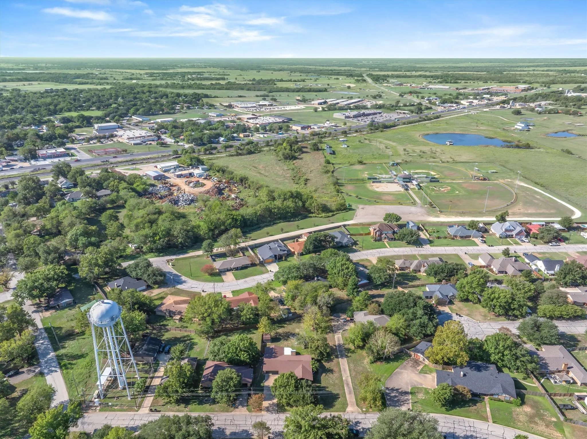 Beautiful neighborhood near the baseball fields and park area
