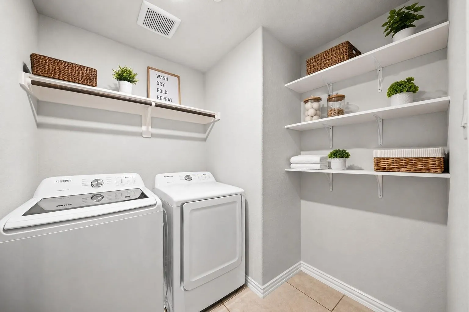 Built-in shelving for organized storage