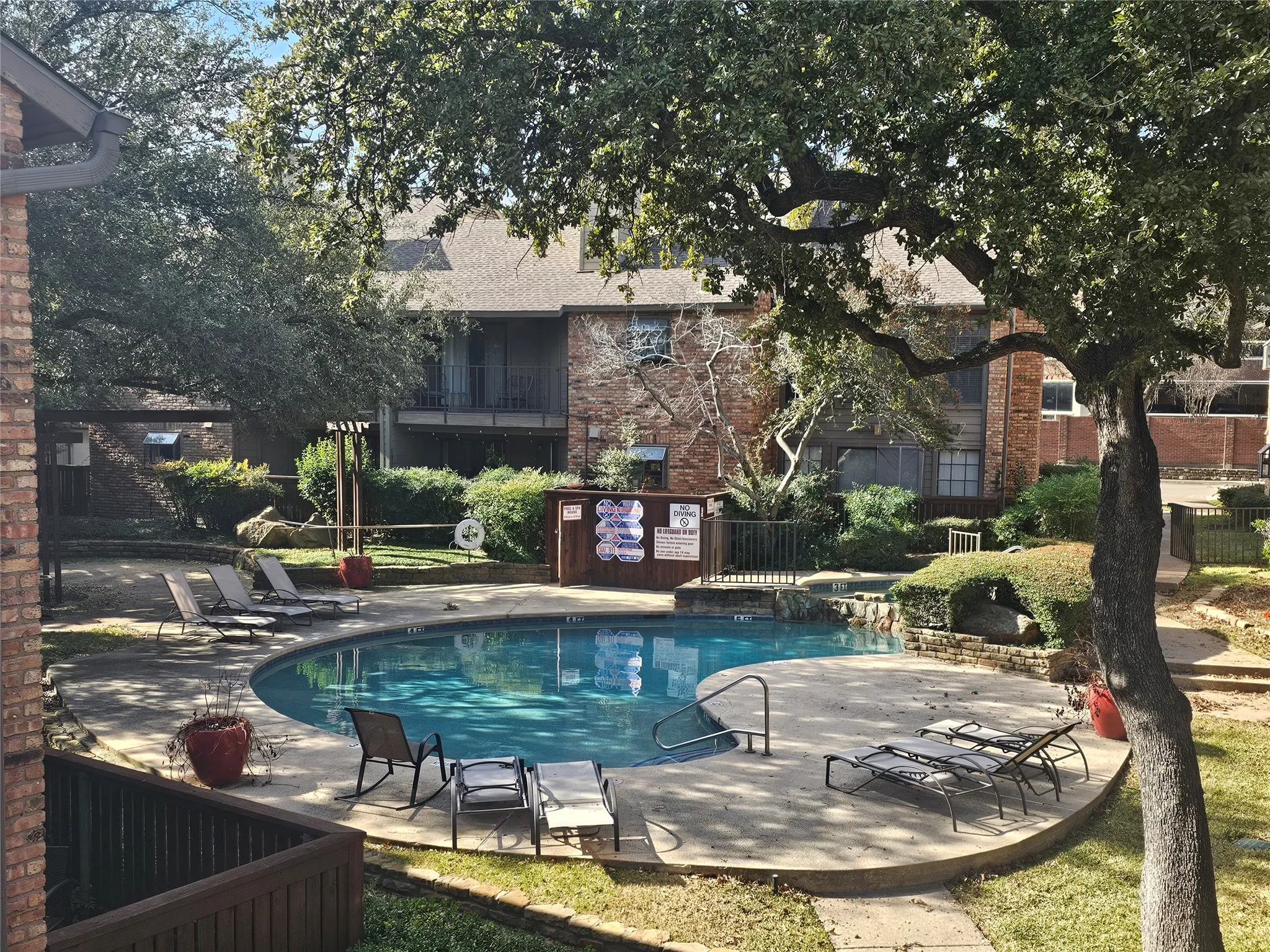View of swimming pool front patio