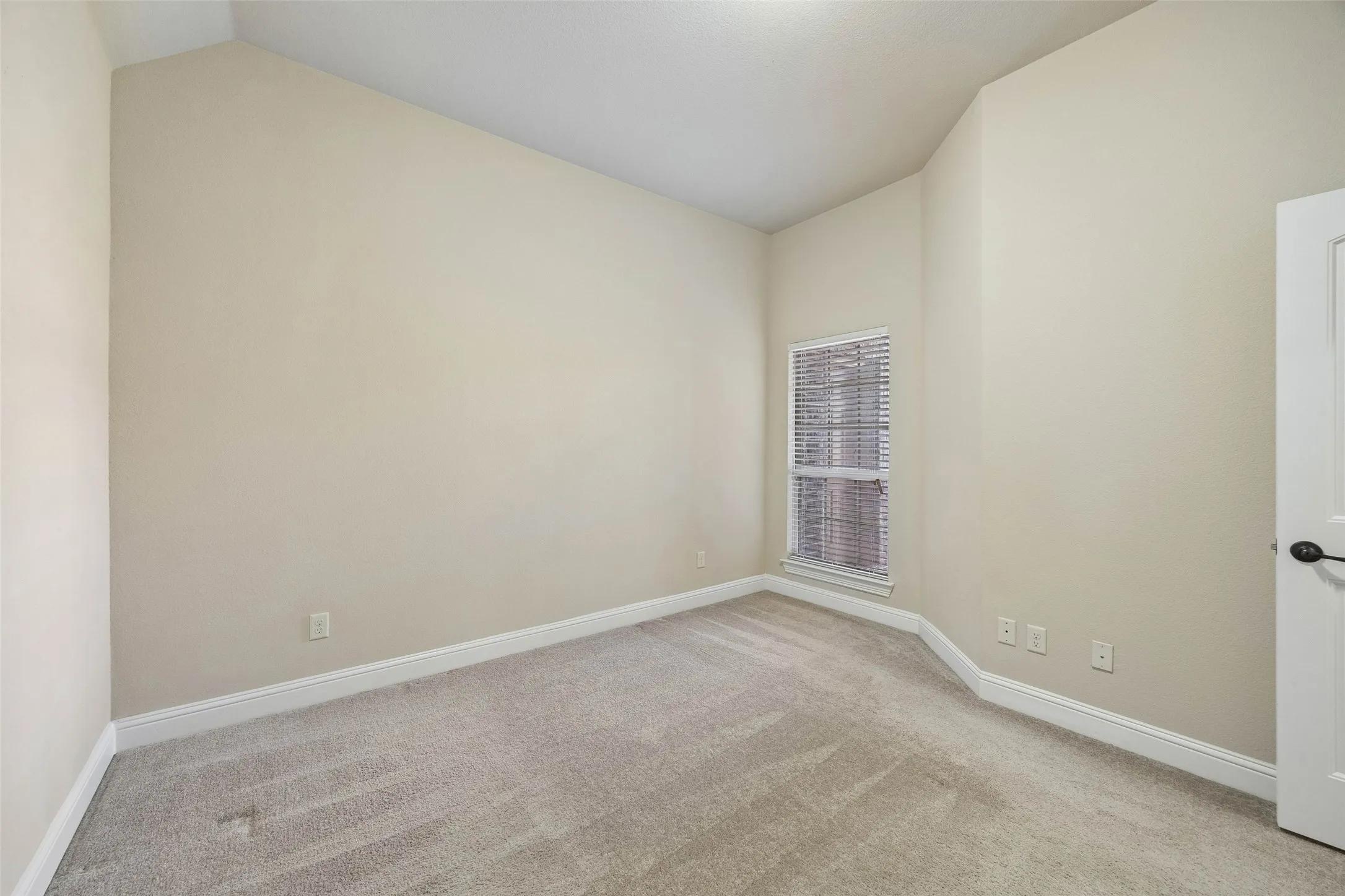 Secondary bedroom with carpet and walk in closet