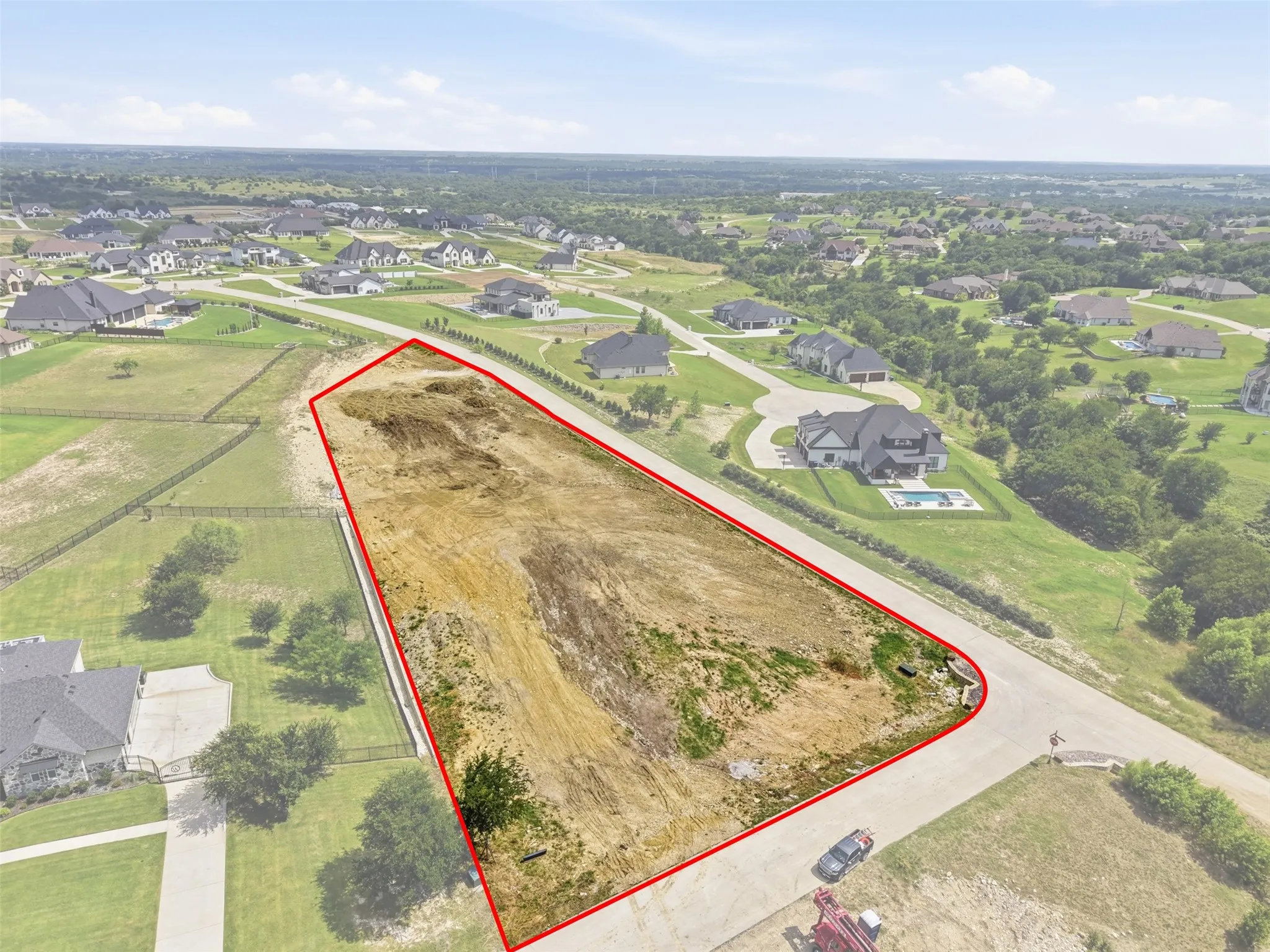Expansive corner lot with direct road frontage
