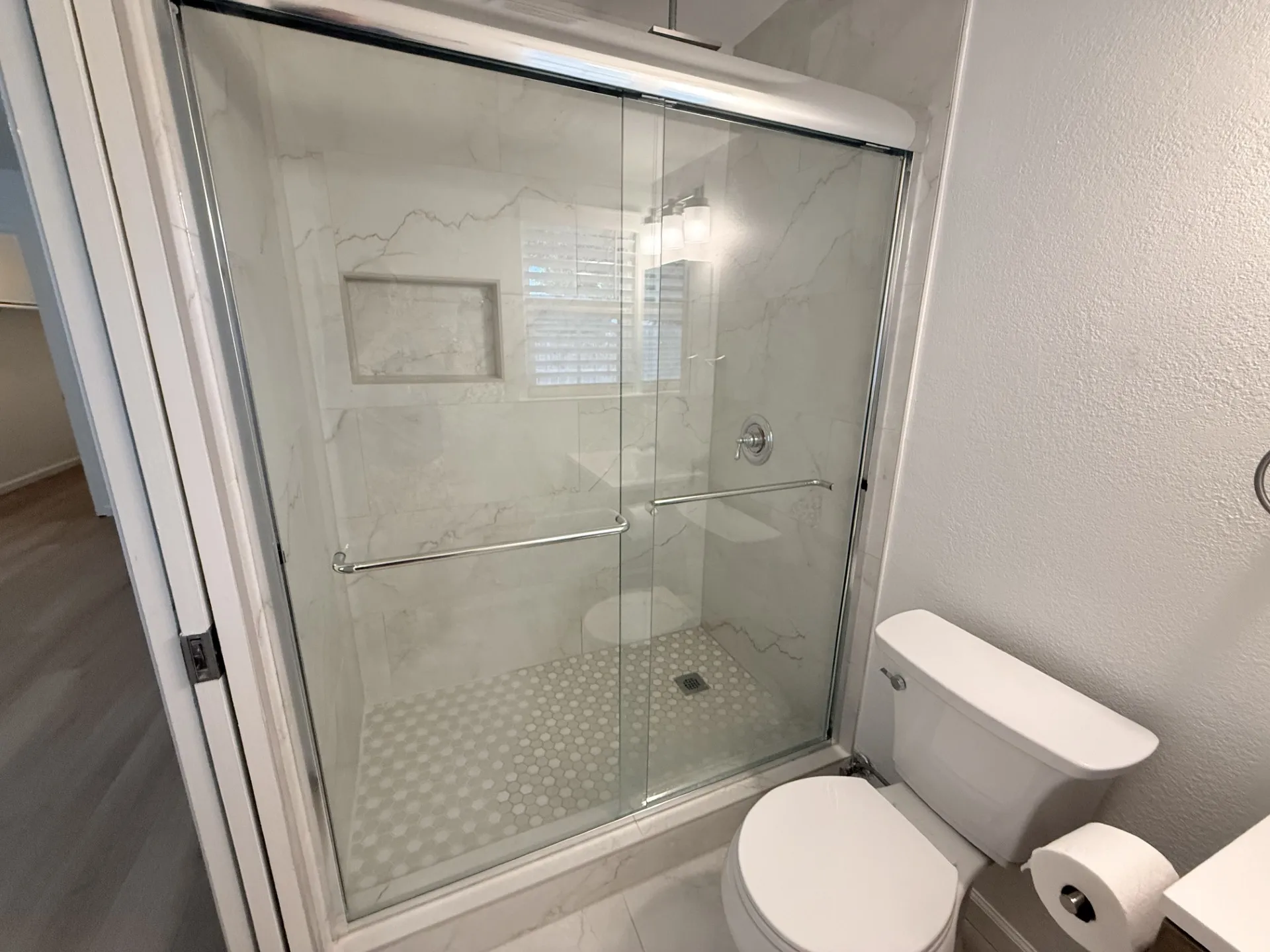 Updated master bath. Take a look at that shower!
