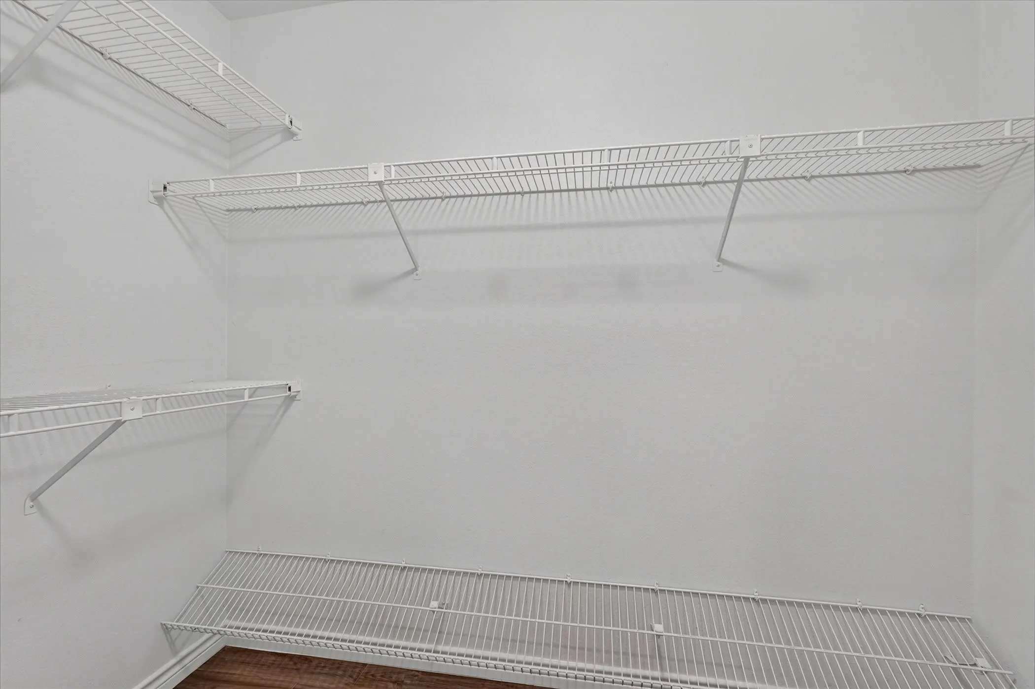 White wire shelving system
