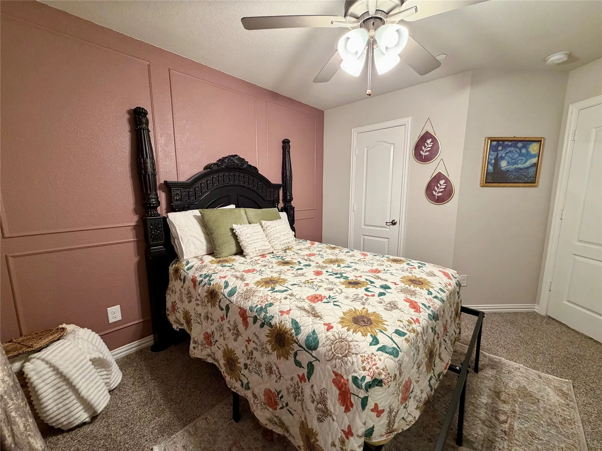 Accent wall with decorative panel molding