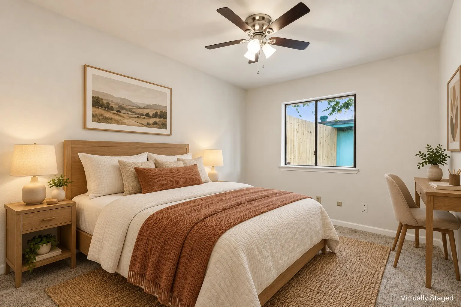 Ceiling fan with integrated lighting