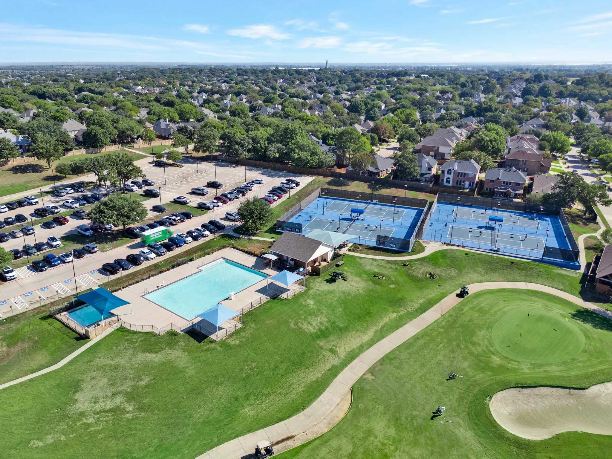 Tennis courts and pool