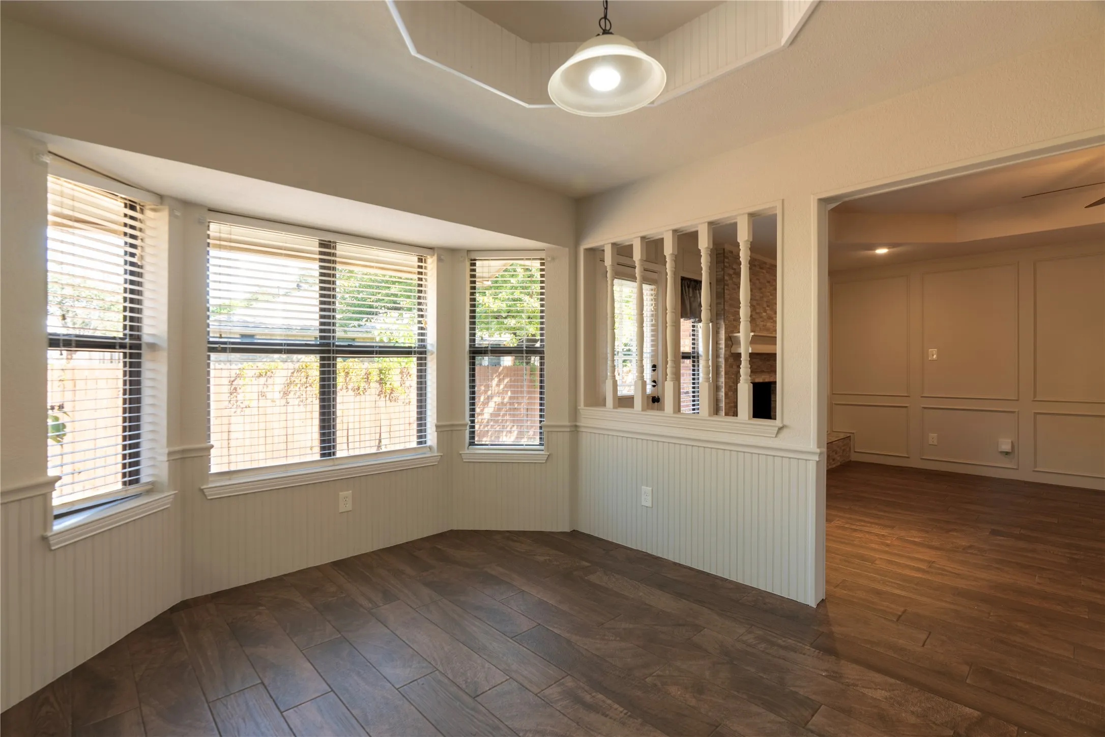 Dining area offers a wall of windows to offer plenty of light